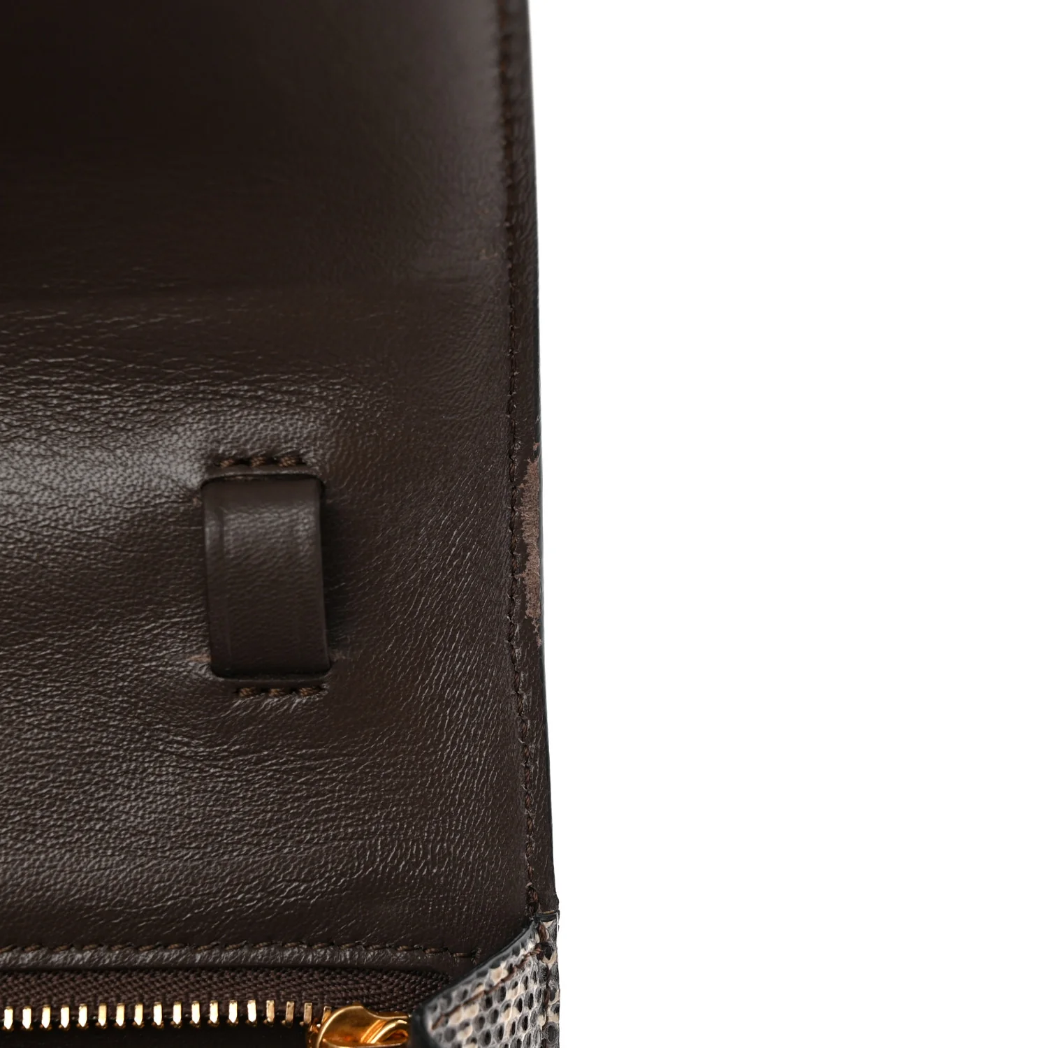 Lizard Small Classic Box Flap Bag Natural