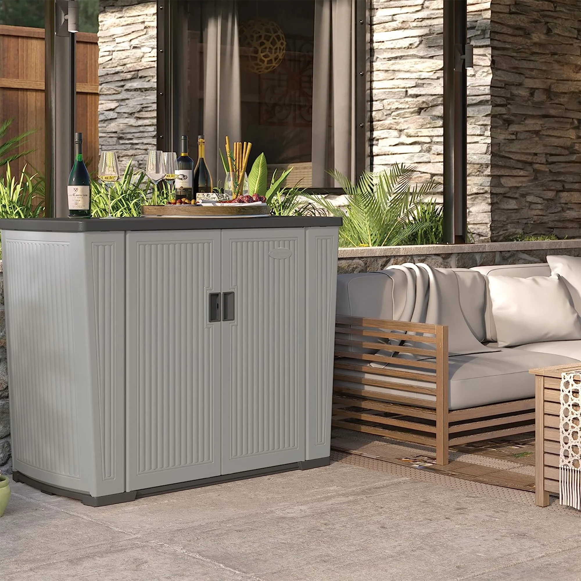 Backyard Oasis 130 Gallon Outdoor Storage Basic Unit, Dove Gray - Image 8