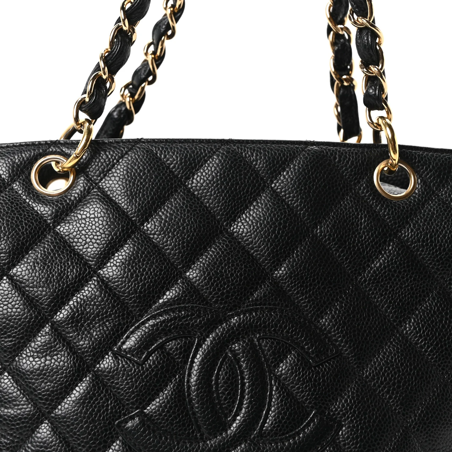 Caviar Quilted Petit Timeless Tote PTT Black