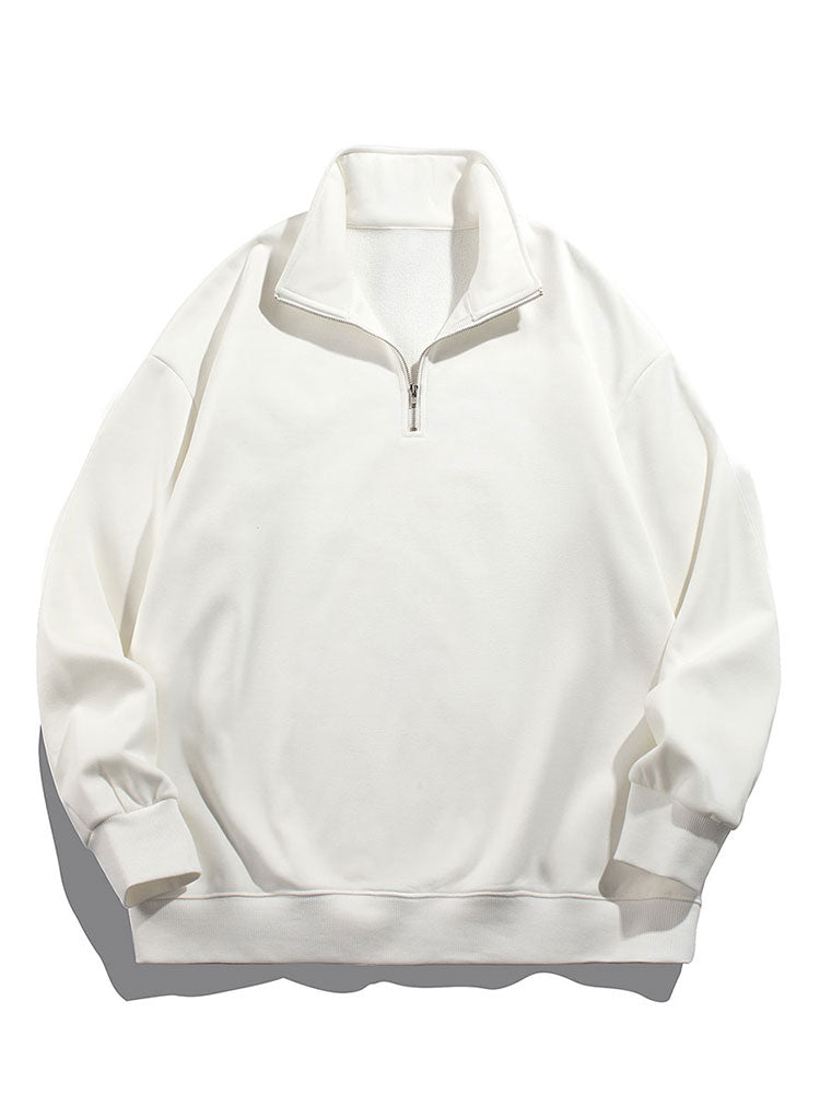 Sweat-shirt Teddy à demi-zip doublé en fausse fourrure