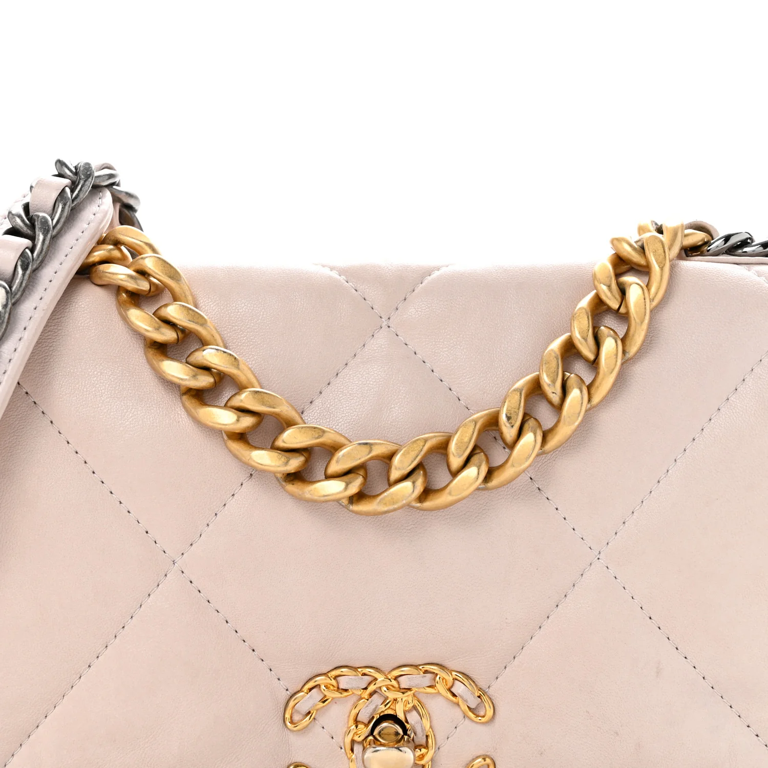 Lambskin Quilted Medium Chanel 19 Flap Light Pink