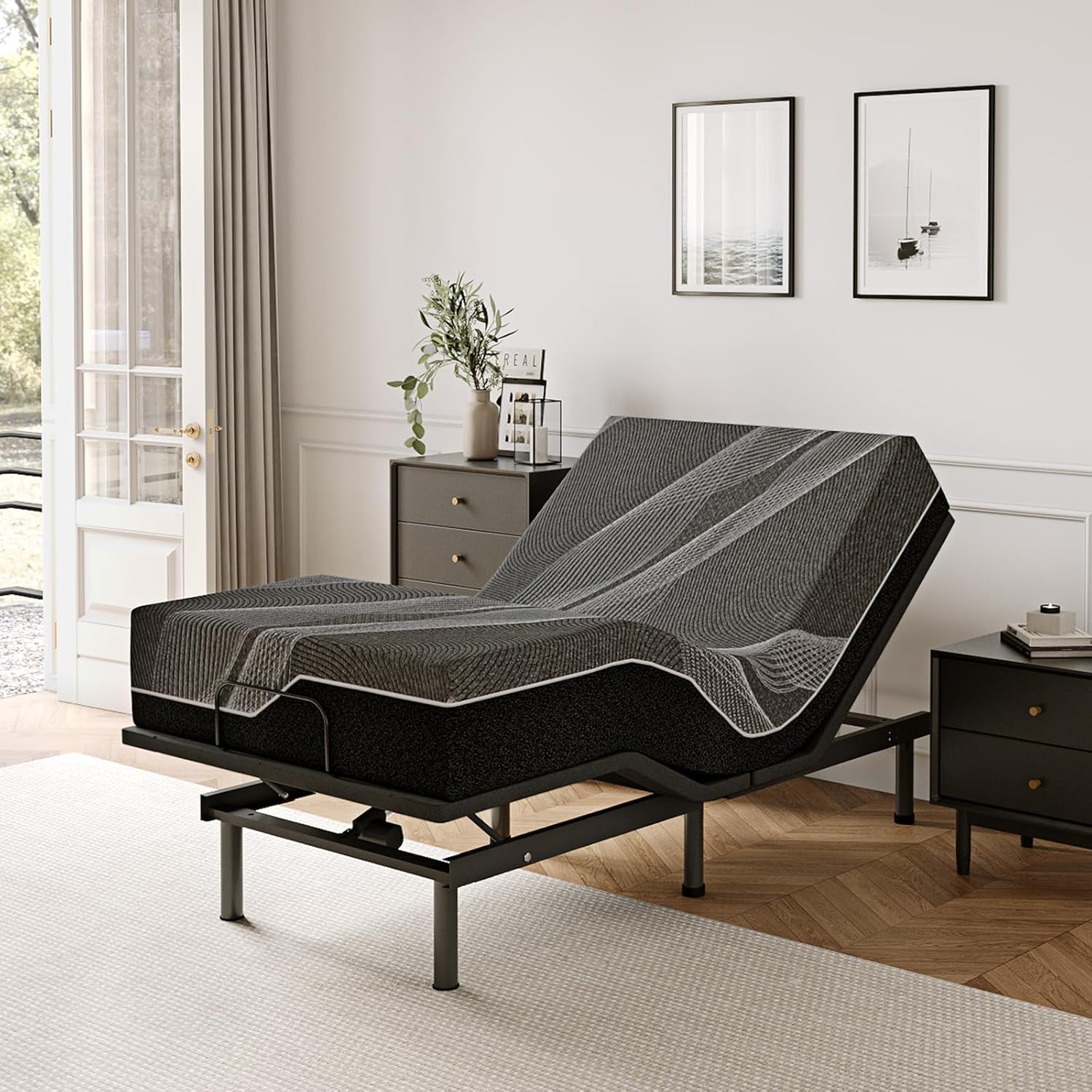 Twin XL Adjustable Bed Base Frame with Wireless Remote + 14 Inch Twin XL Gel Memory Foam Mattress Bed in a Box, Head and Foot Incline, Zero Gravity, Fiberglass Free, 80