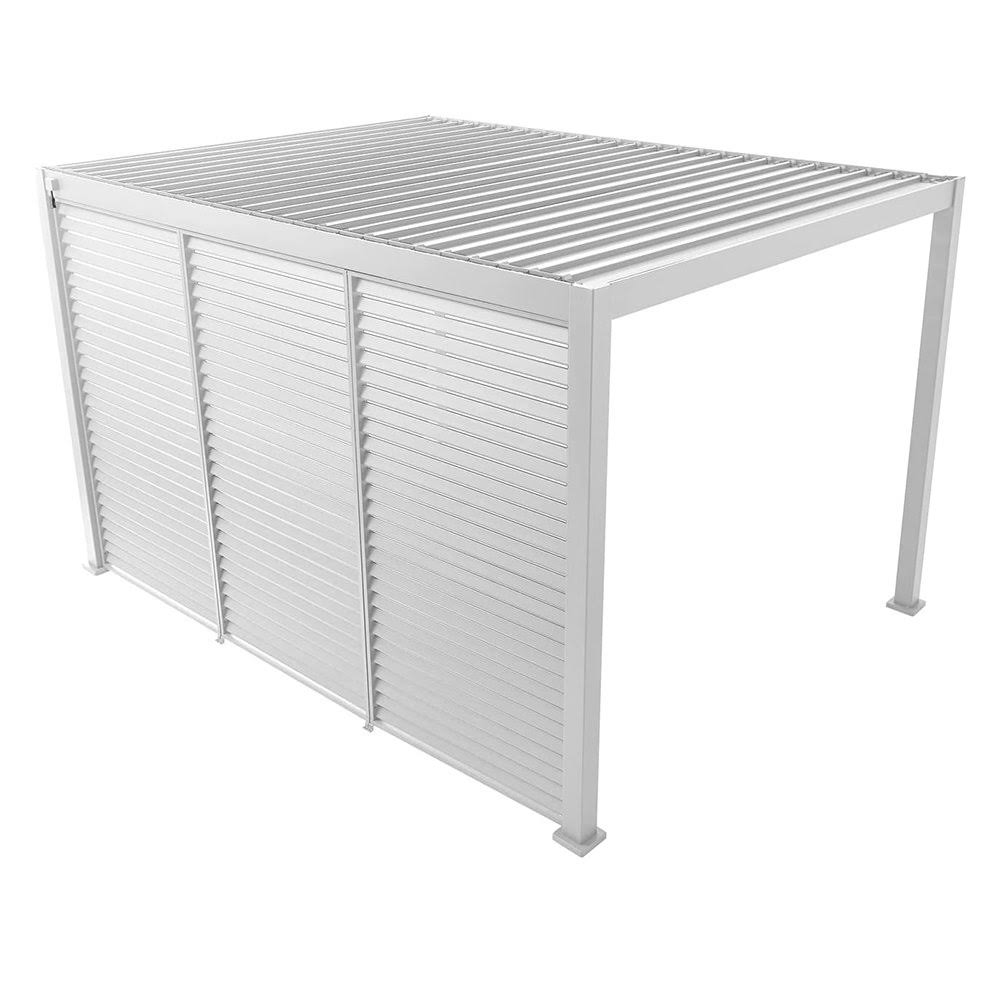 Pergola Accessories Aluminum Louvered Sun Shade Fixed Shutter Wall Mirador Color: White, Size: 1/3 x 10 ft.
