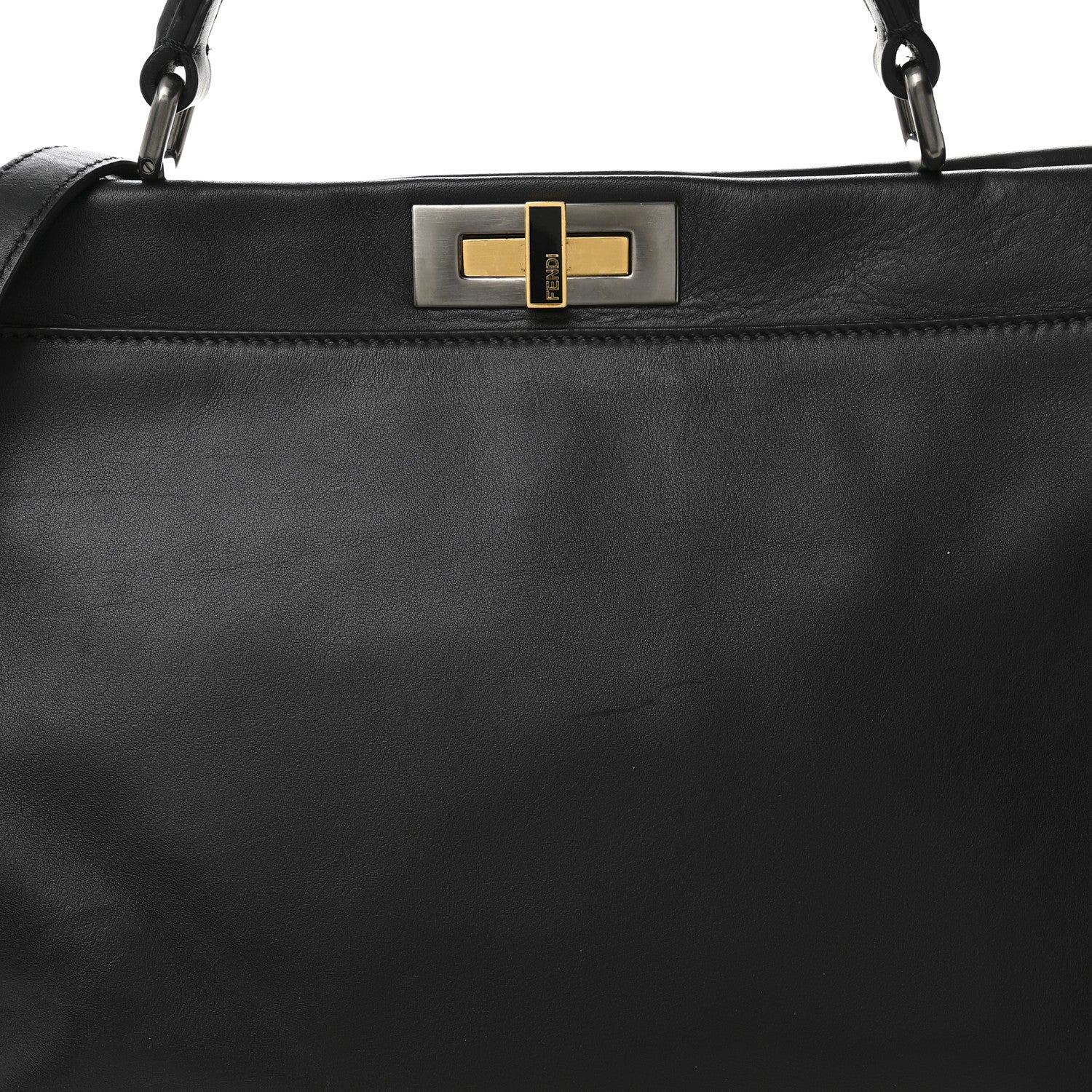 Calfskin Calf Hair Leopard Print Large Peekaboo Iconic Satchel Black