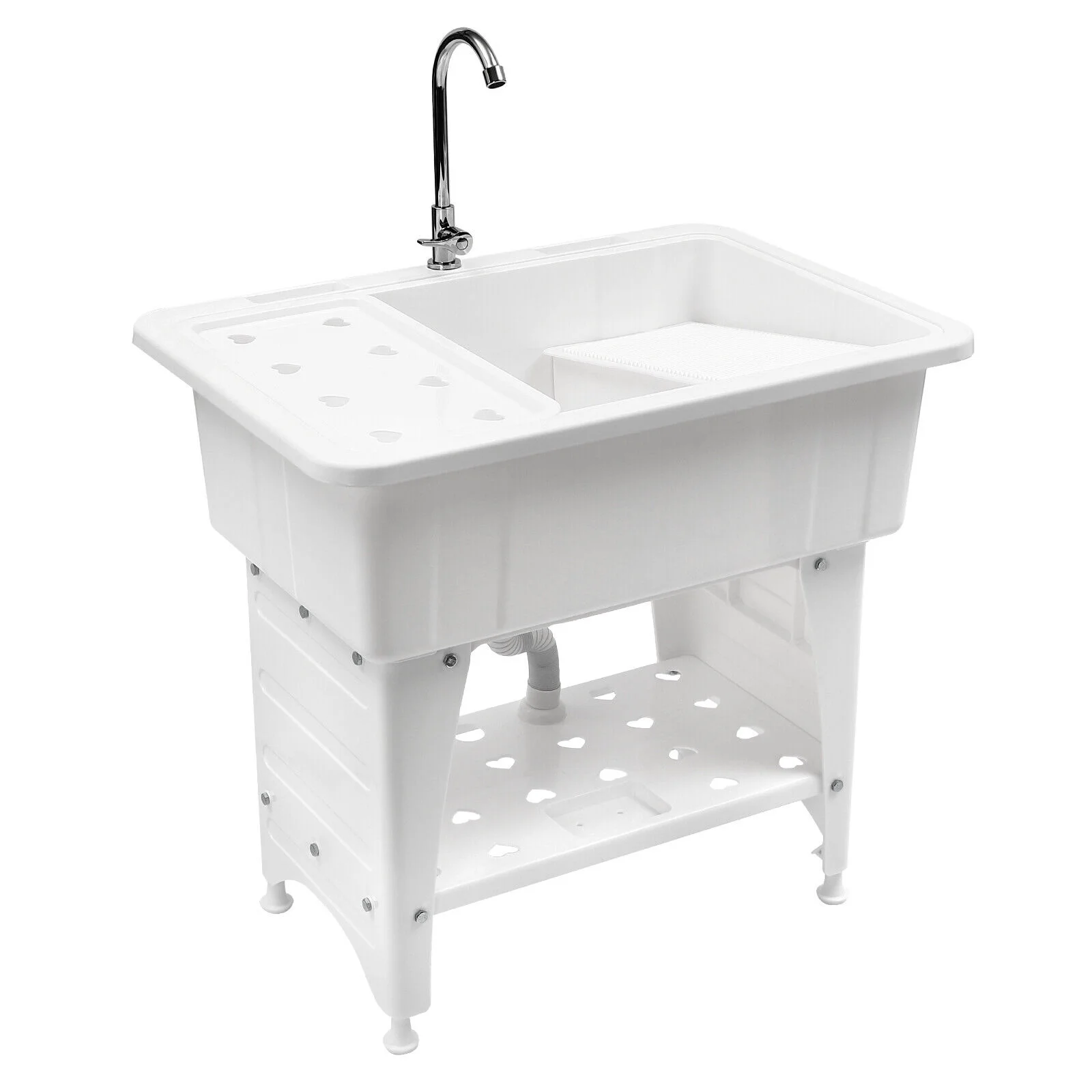 Laundry Sink Freestanding Plastic Indoor and Outdoor Utility Sink with Washboard(1) - Image 8