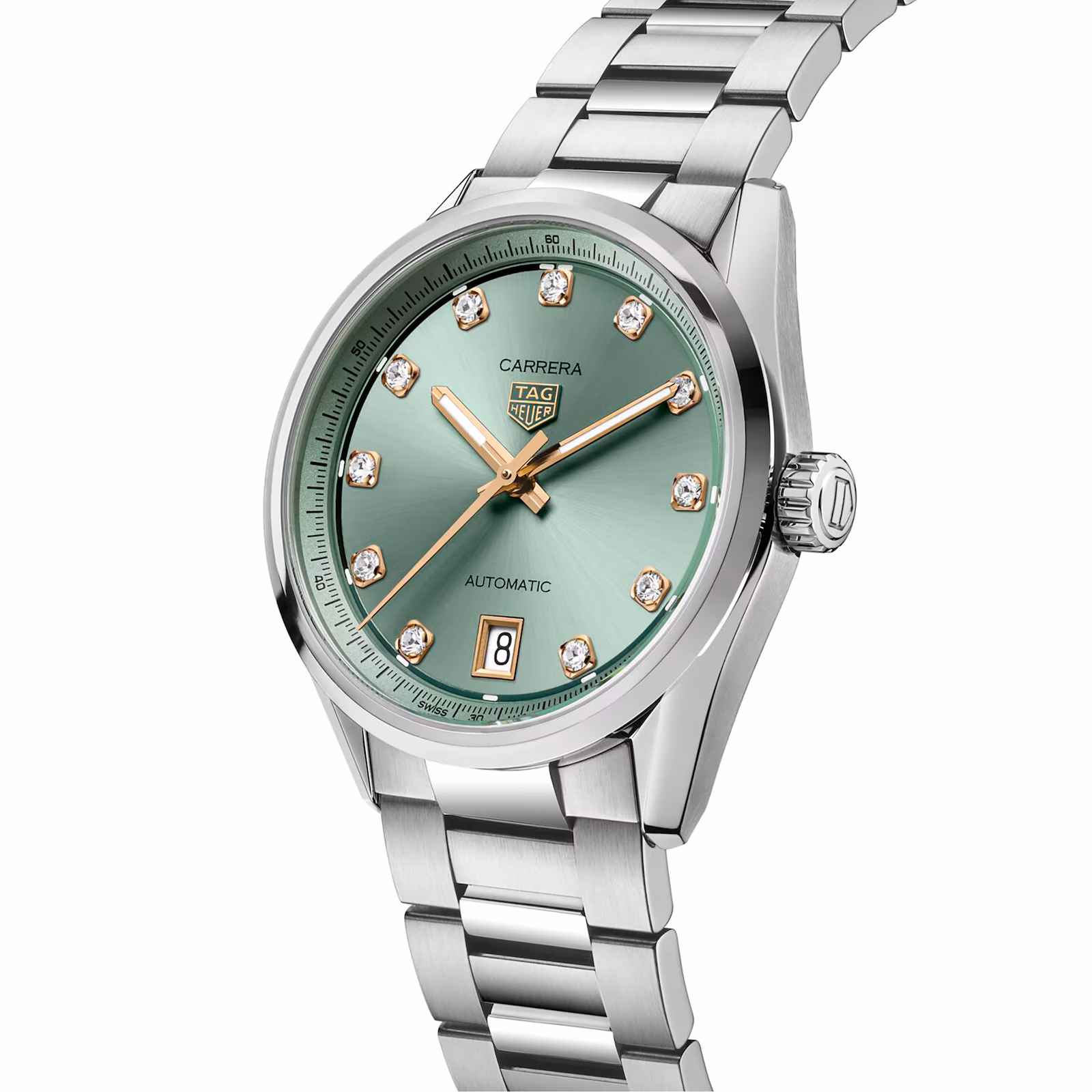 【Super Clone】 TAG Heuer Carrera Date 36mm Ladies Watch Green Diamond Dot WBN2317.BA0001