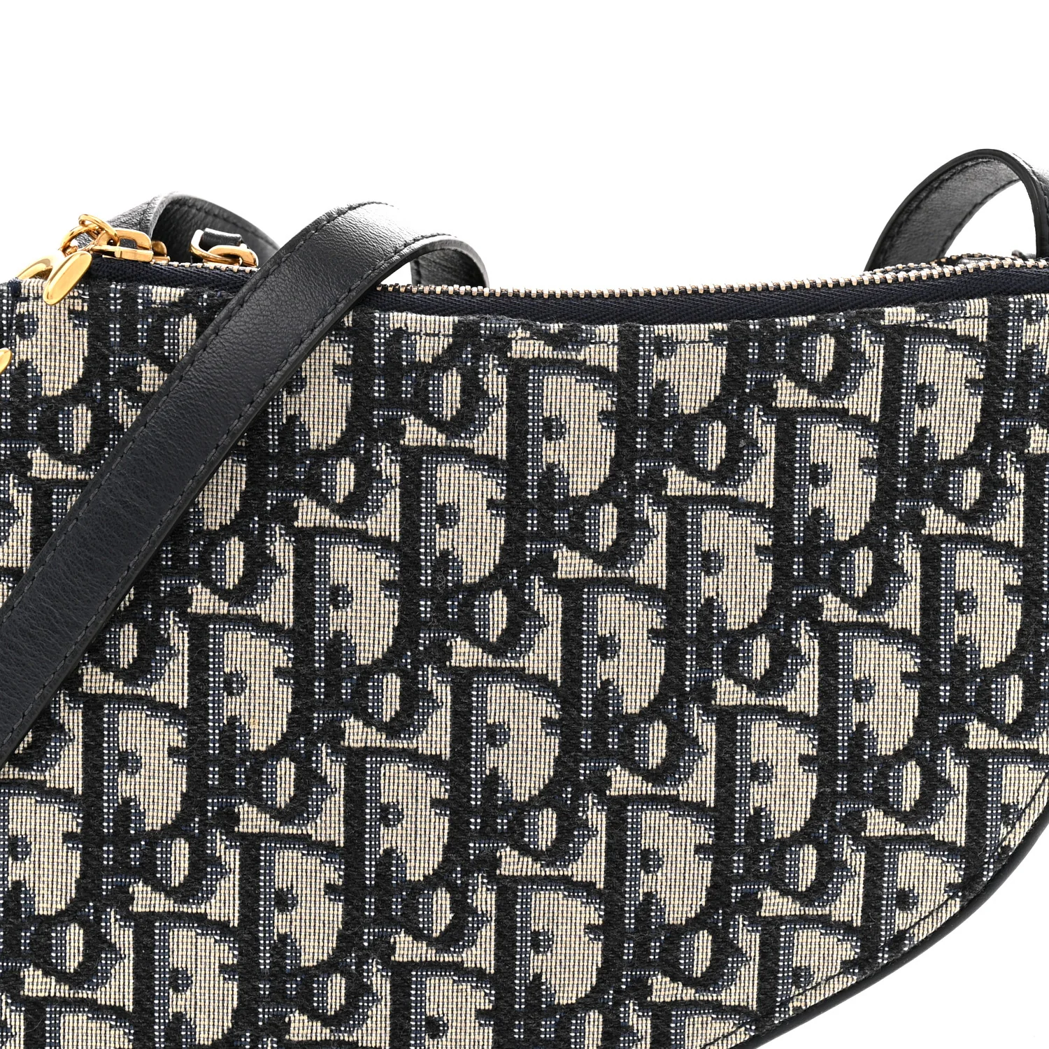 Oblique Saddle Pouch With Strap Navy Blue