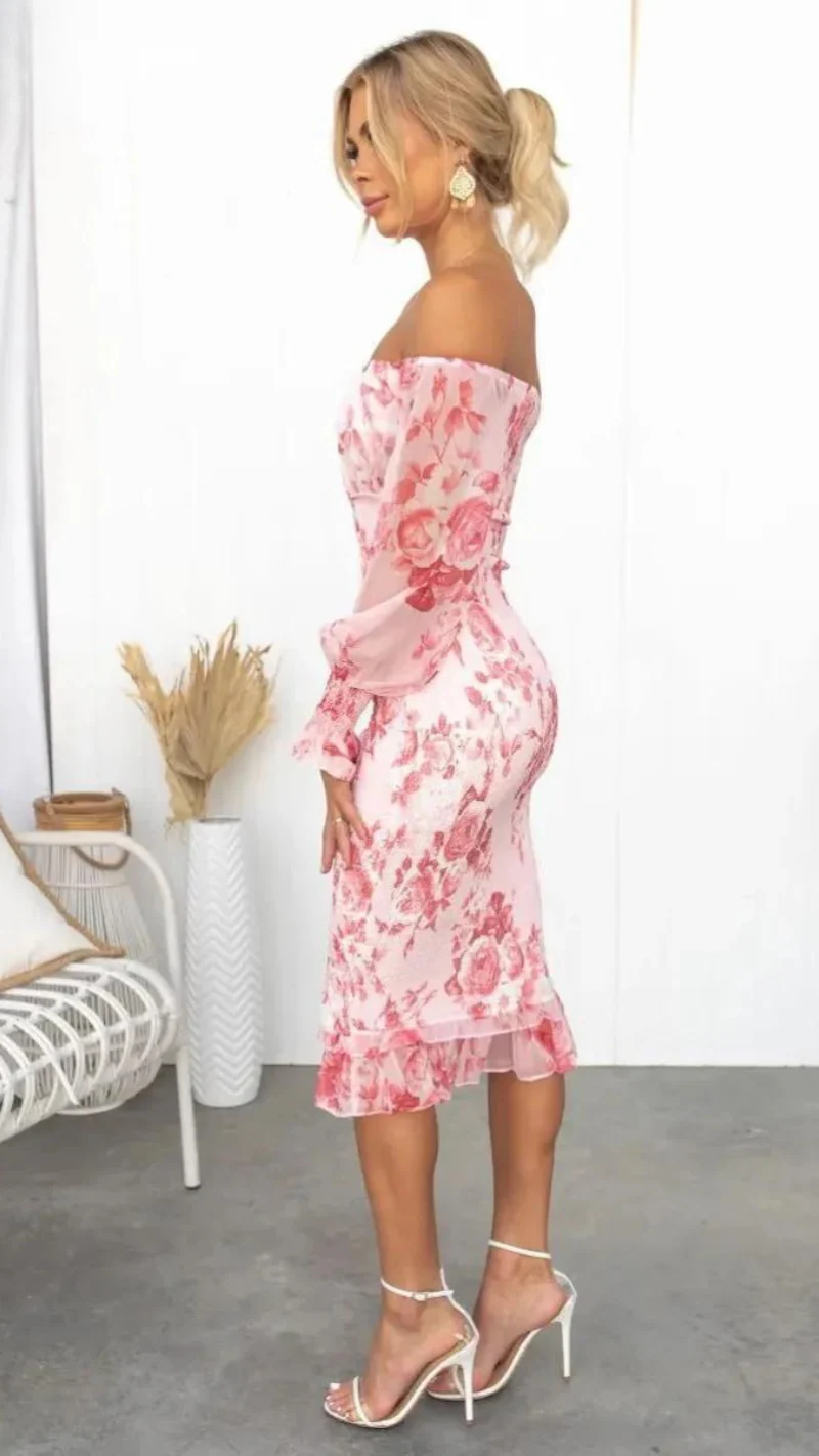Robe midi de luxe pour femmes, robe de soirée élégante