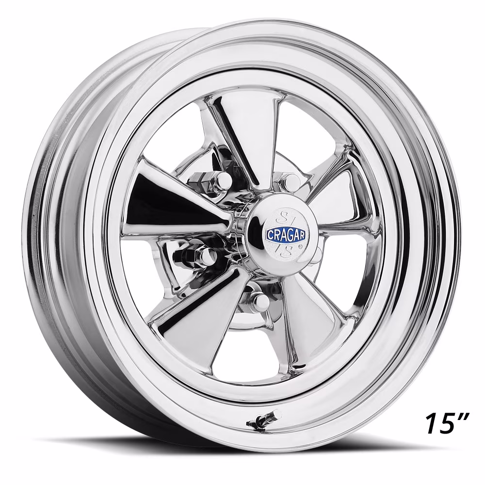 15x8 61C S/S Chrome Plated Two-Piece Composite Wheel 5x4.75 (-6mm)