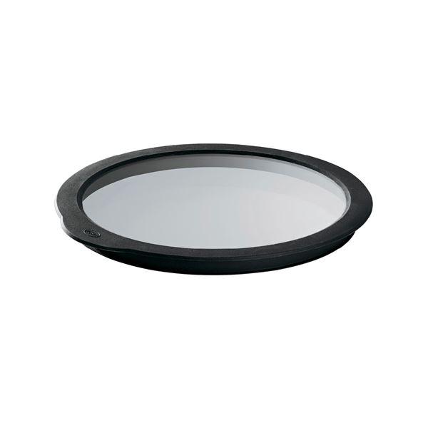 Glasslokk 16 cm klar/svart