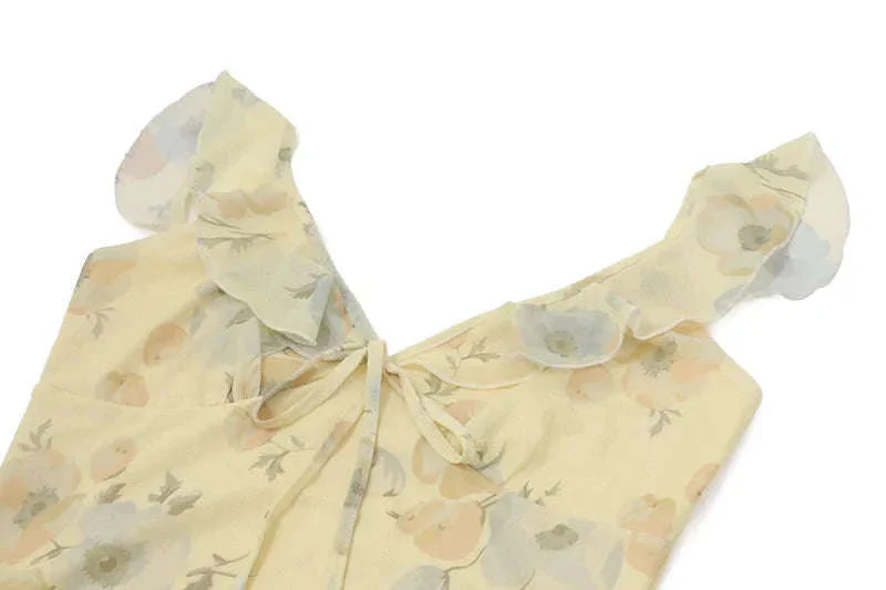 Robe Maxi Dos Nu Plongeant Fleurie Mode Été