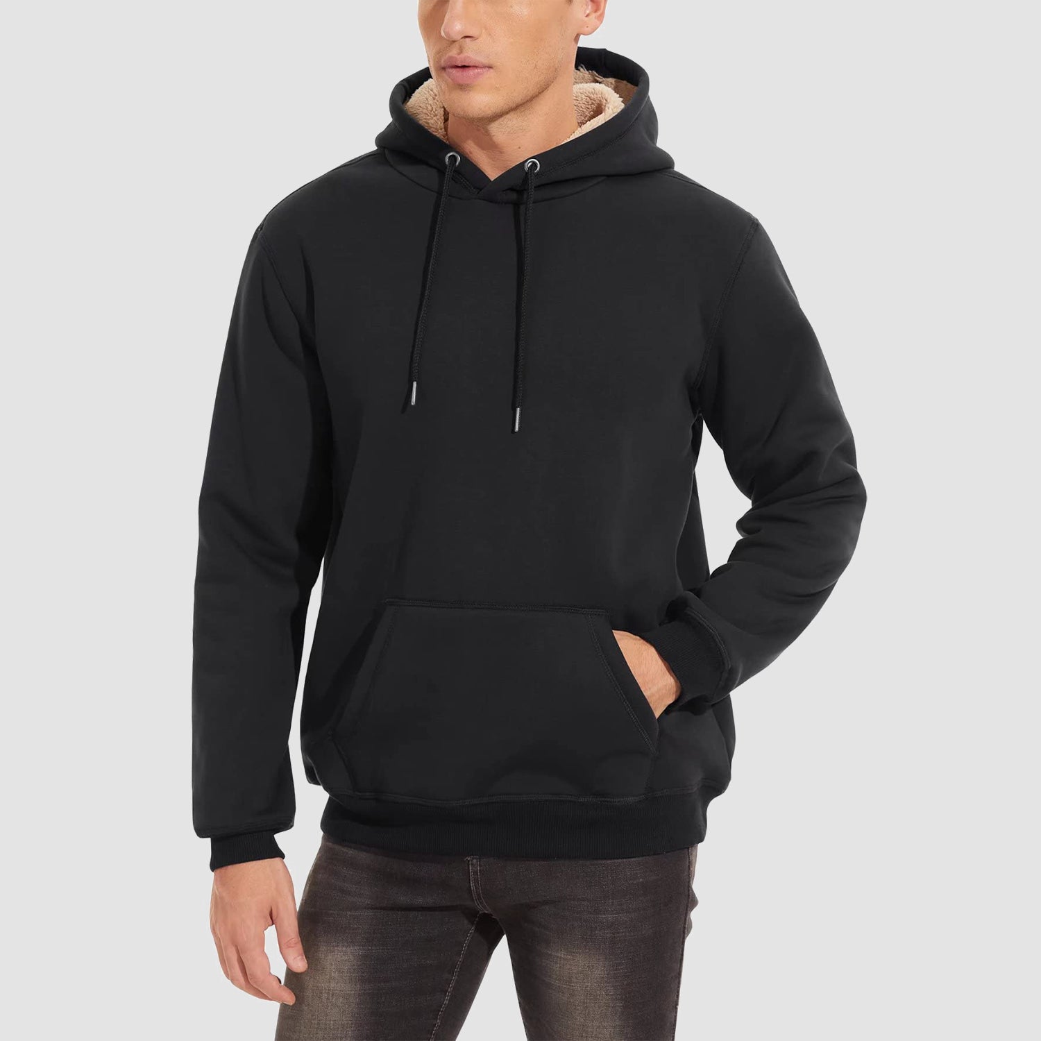 Sweat à capuche pour homme, pull en polaire
