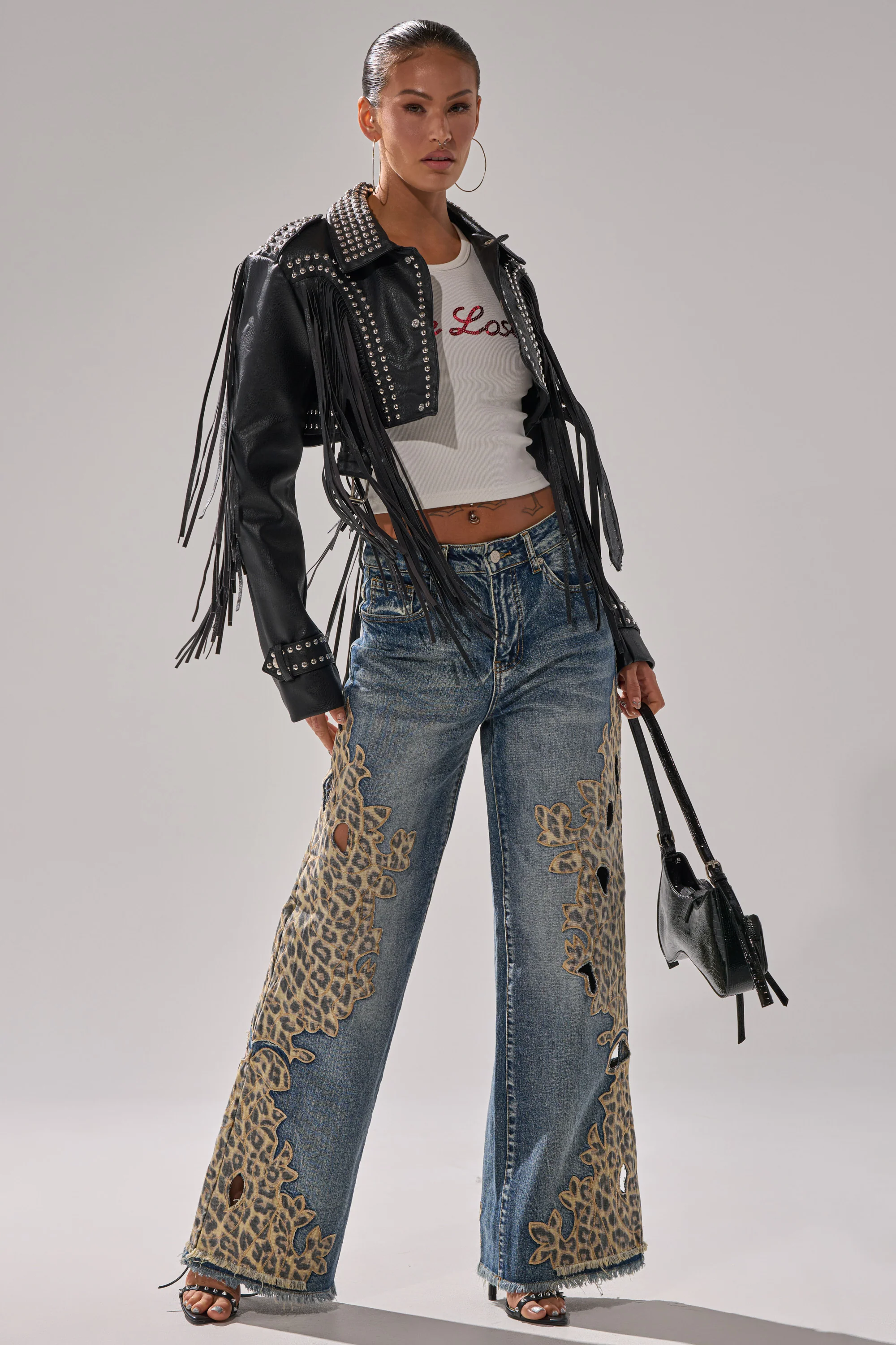 AMIGAS CHEETAH PRINT WIDE LEG PANT - Akira Store