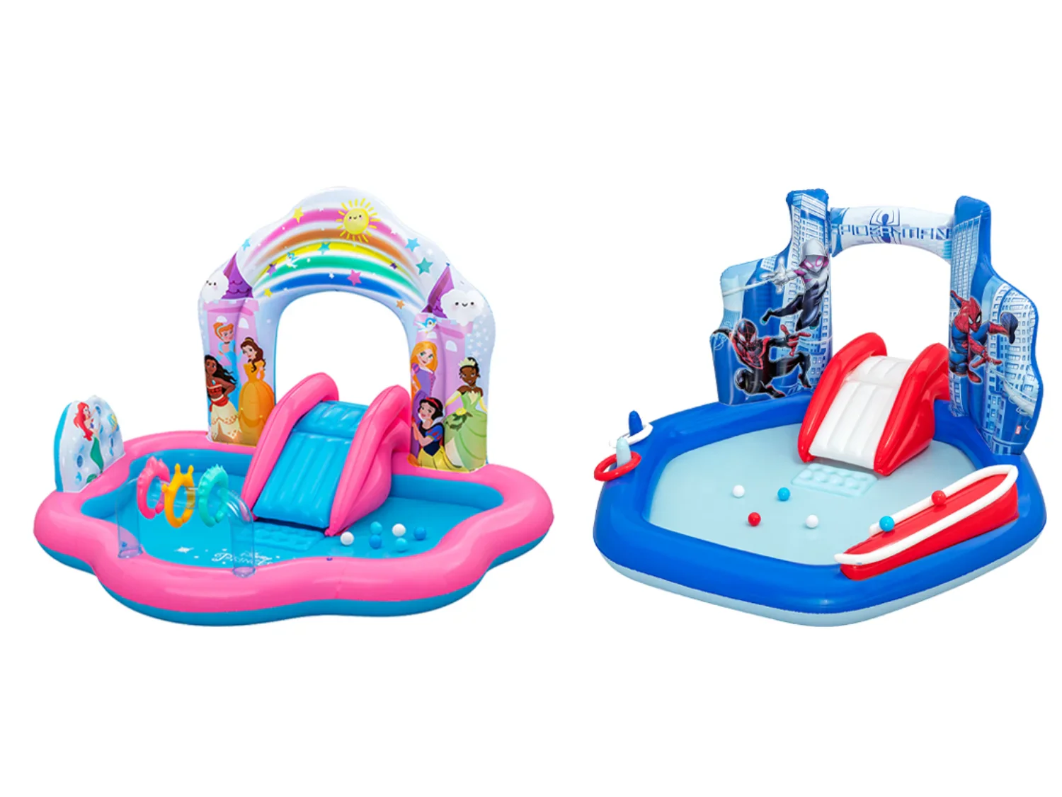 Bestway Aire de jeux gonflable Spider-Man ou Princesses Disney