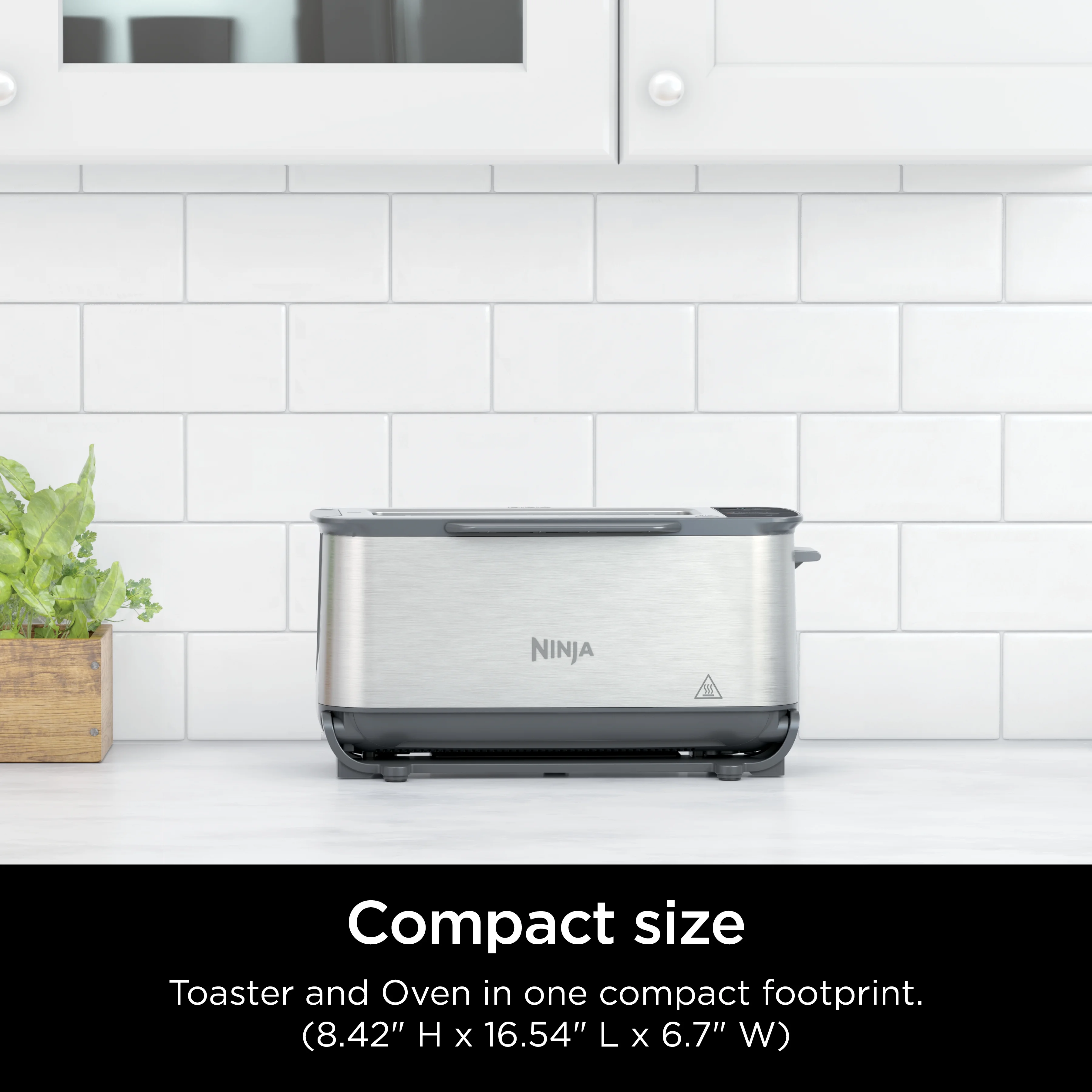 Ninja? Foodi? 2 - in - 1 Flip Toaster, 2 - Slice Toaster, Compact Toaster Oven, Snack Maker, 1500 Watts, ST100
