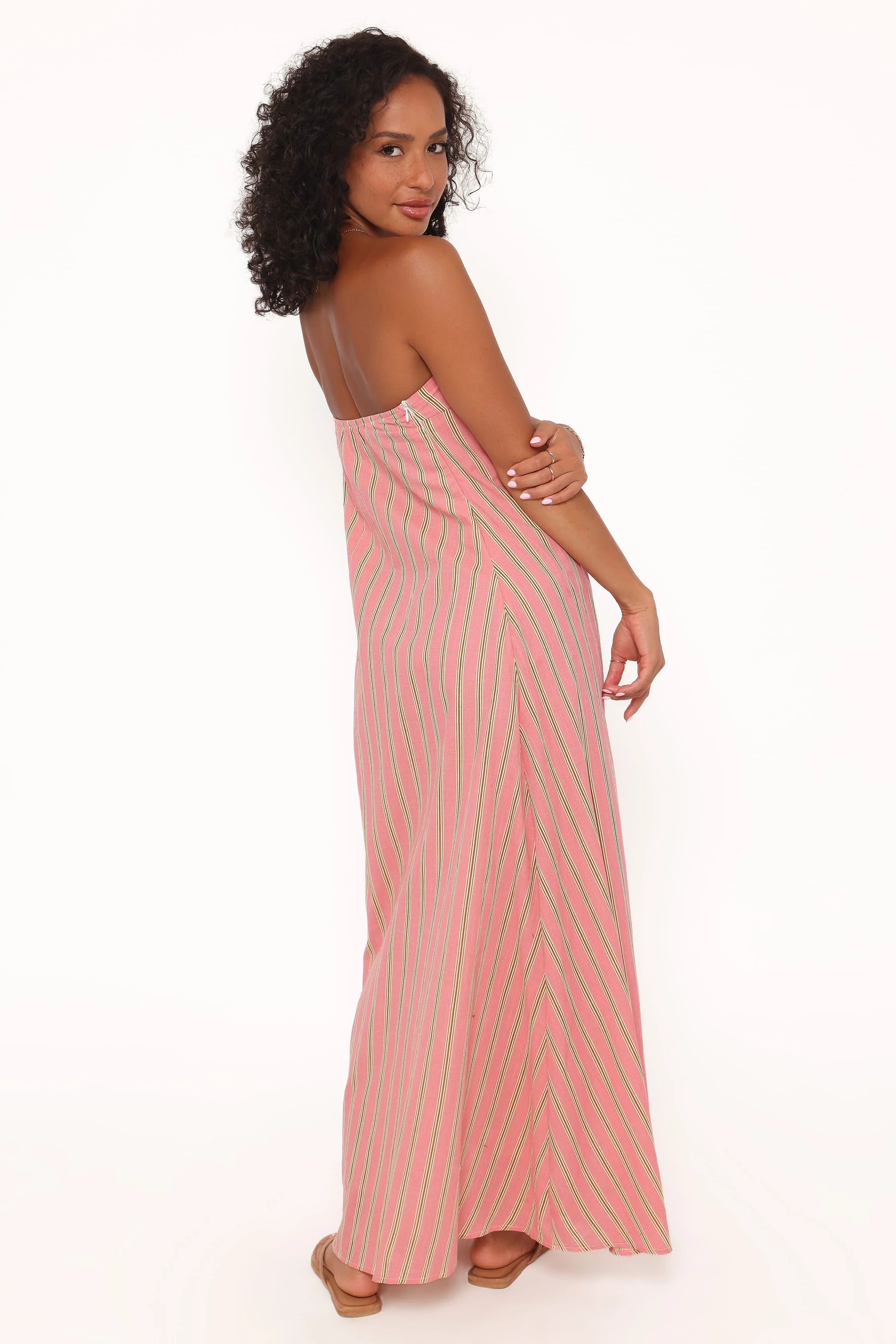 Soph Strapless Maxi Dress - Pink Stripe