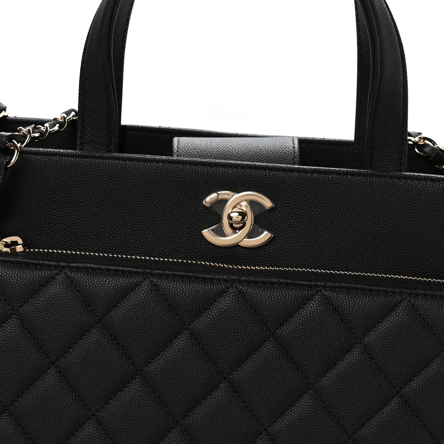 Caviar Quilted Large Business Affinity Shopping Bag Black