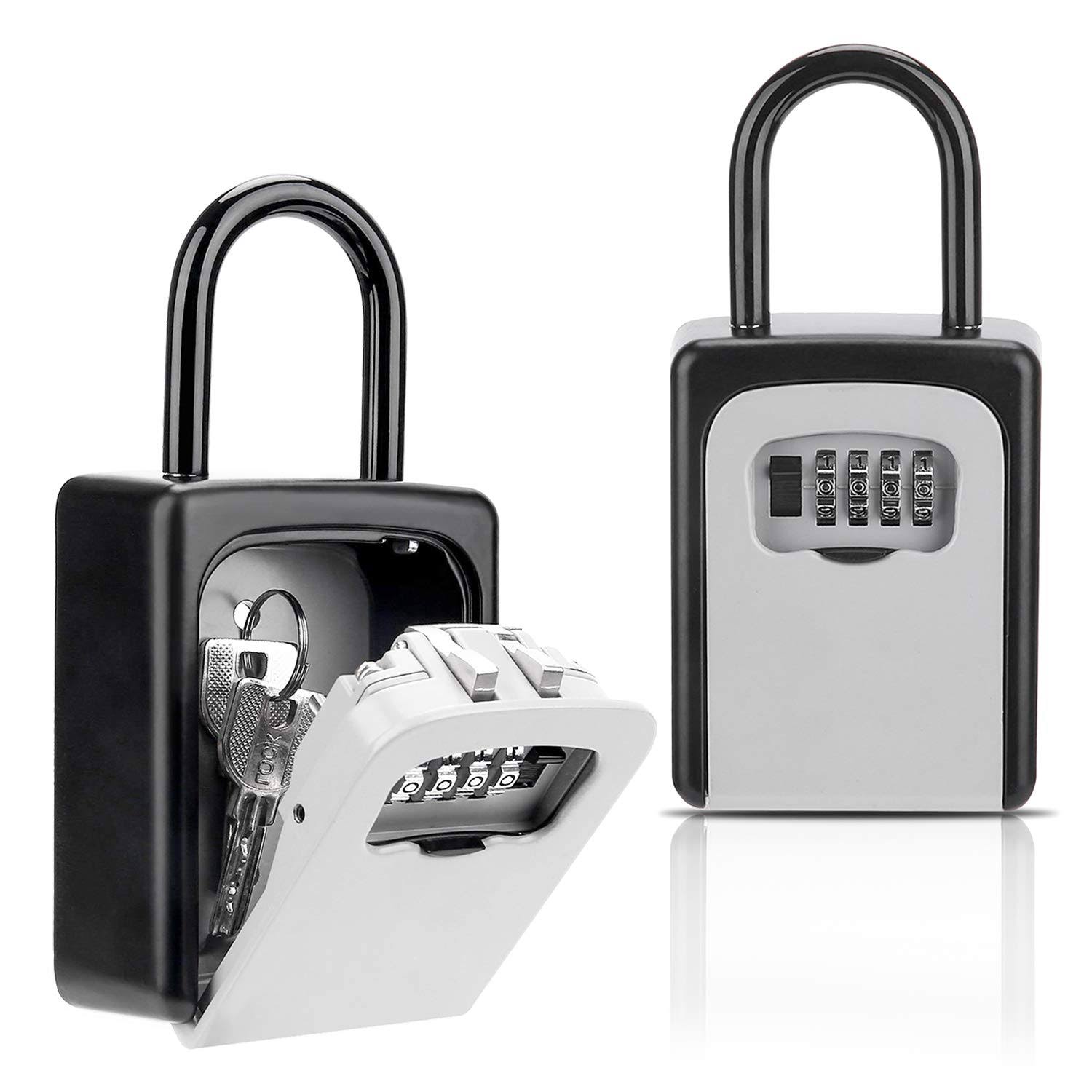 Buteny Key Lock Box, Combination Lockbox with Code for House Key Storage, Combo Door
