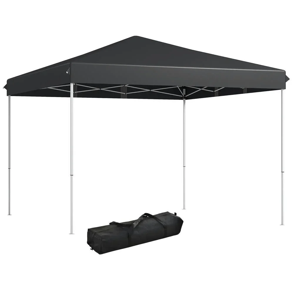 GVN Backyard Garden Canopy, Camping Canopy Screen Tent,13' x 13' Pop Up Canopy Tent with Height Adjustable, Carry Bag, Gray