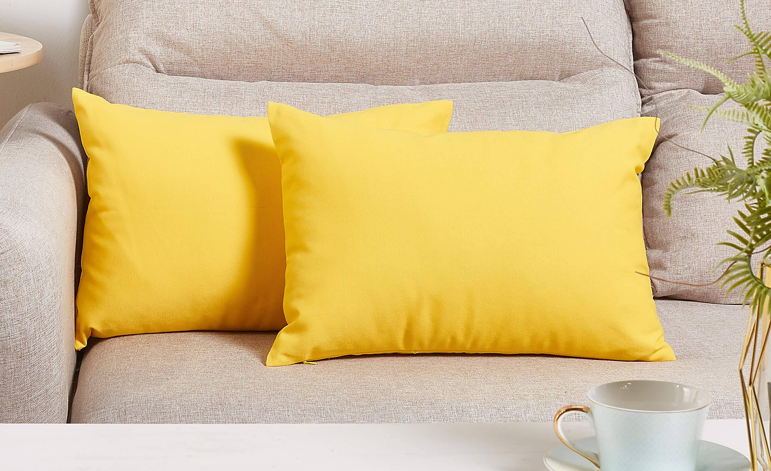 TangDepot Cotton Solid Throw Pillow Covers, 12