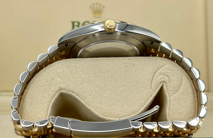[Super Clone]RLX  Datejust 41mm Two-Tone Yellow Gold Fluted Bezel Black Index Dial Jubilee - 126333-0014