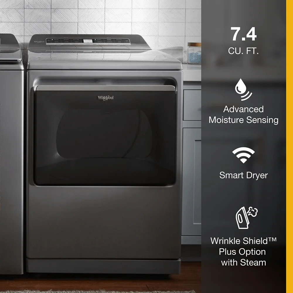 Whirlpool 7.4 cu ft Chrome Shadow Electric Top Load Clothes Dryer