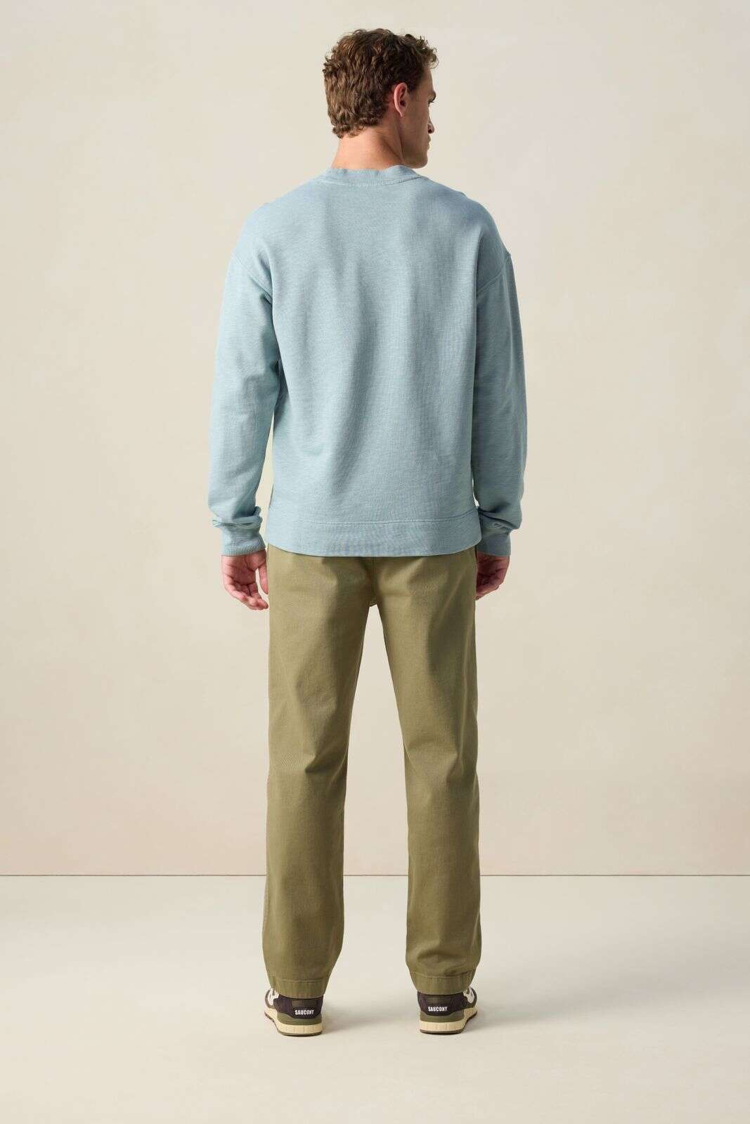 Donkergroene mid-rise chino