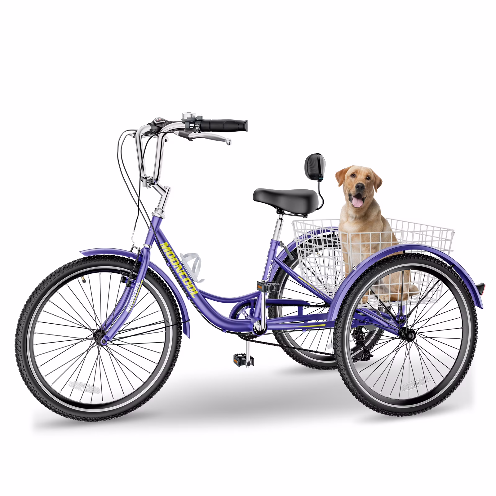 7 Speed Adult Tricycle for Women, 20/24/26 Inch Adult Trike with Basket, 3 Wheel Bikes for Adults Seniors, Cruise Trike for Shopping Picnic(20" Tire/Wine Red) - Image 5