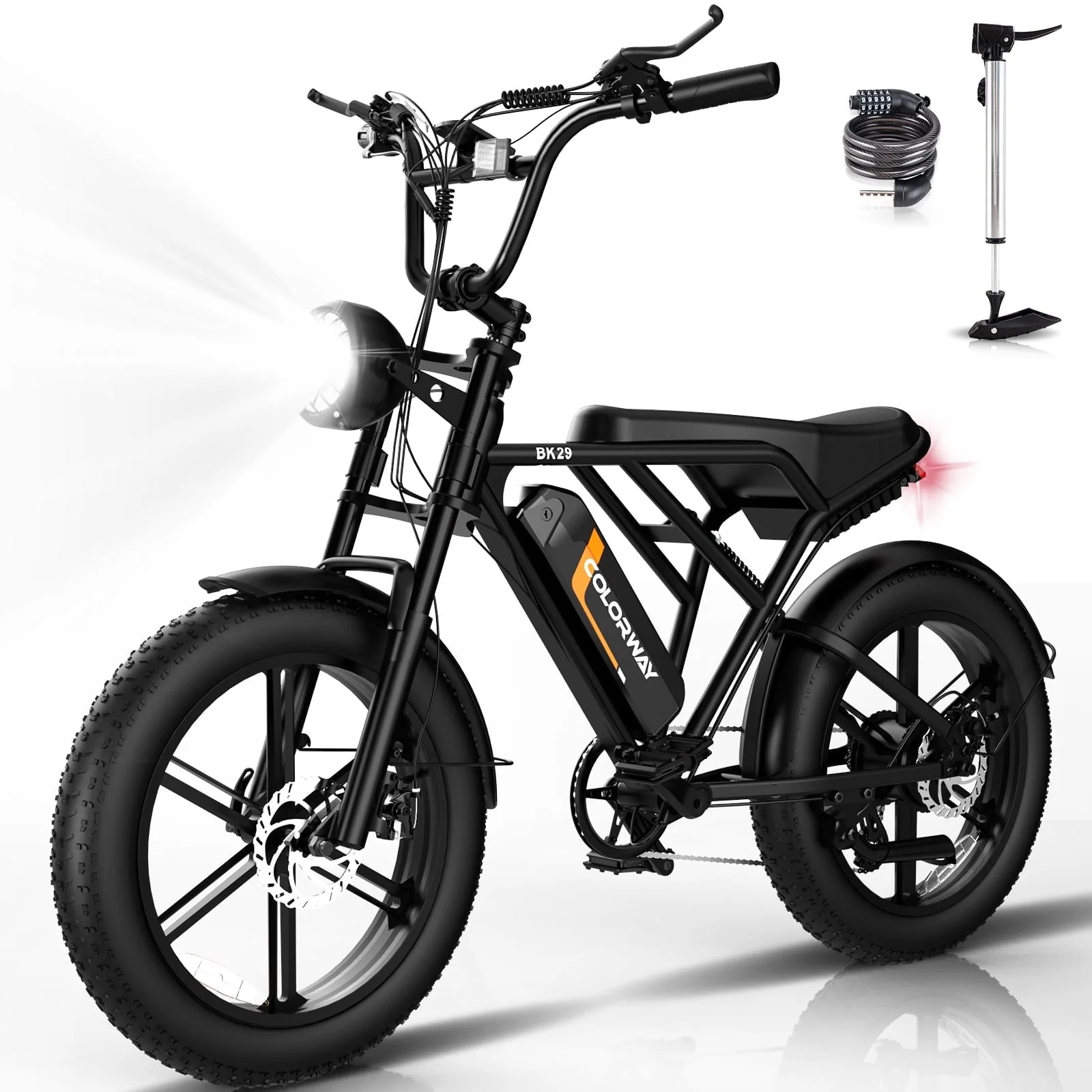 COLORWAY 750W Electric Bike for Adults, 20X4.0 Fat Tire Off - Road E Bike, 48V/15ah Battery Snow Beach Mountain Bike for Outdoor Cycling E Bike