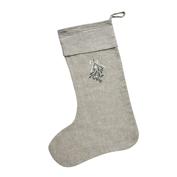 Missine julestrømpe 51 cm lin/grønn