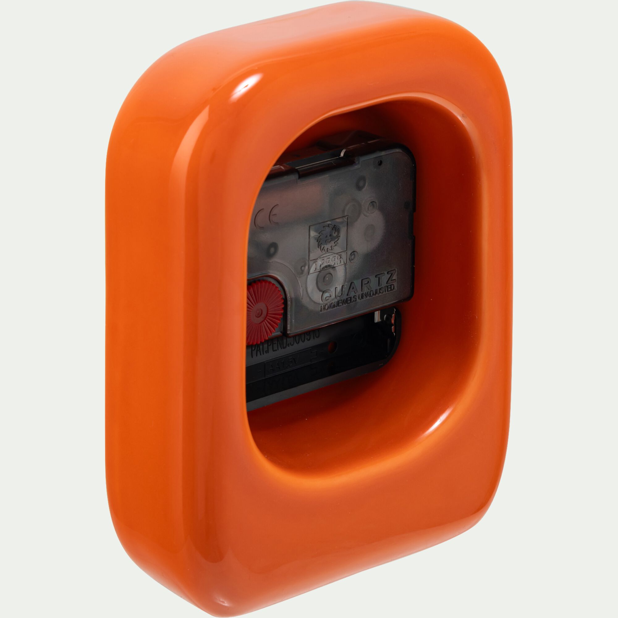 BLAINVILLE - Horloge à poser en céramique H12,8cm - orange