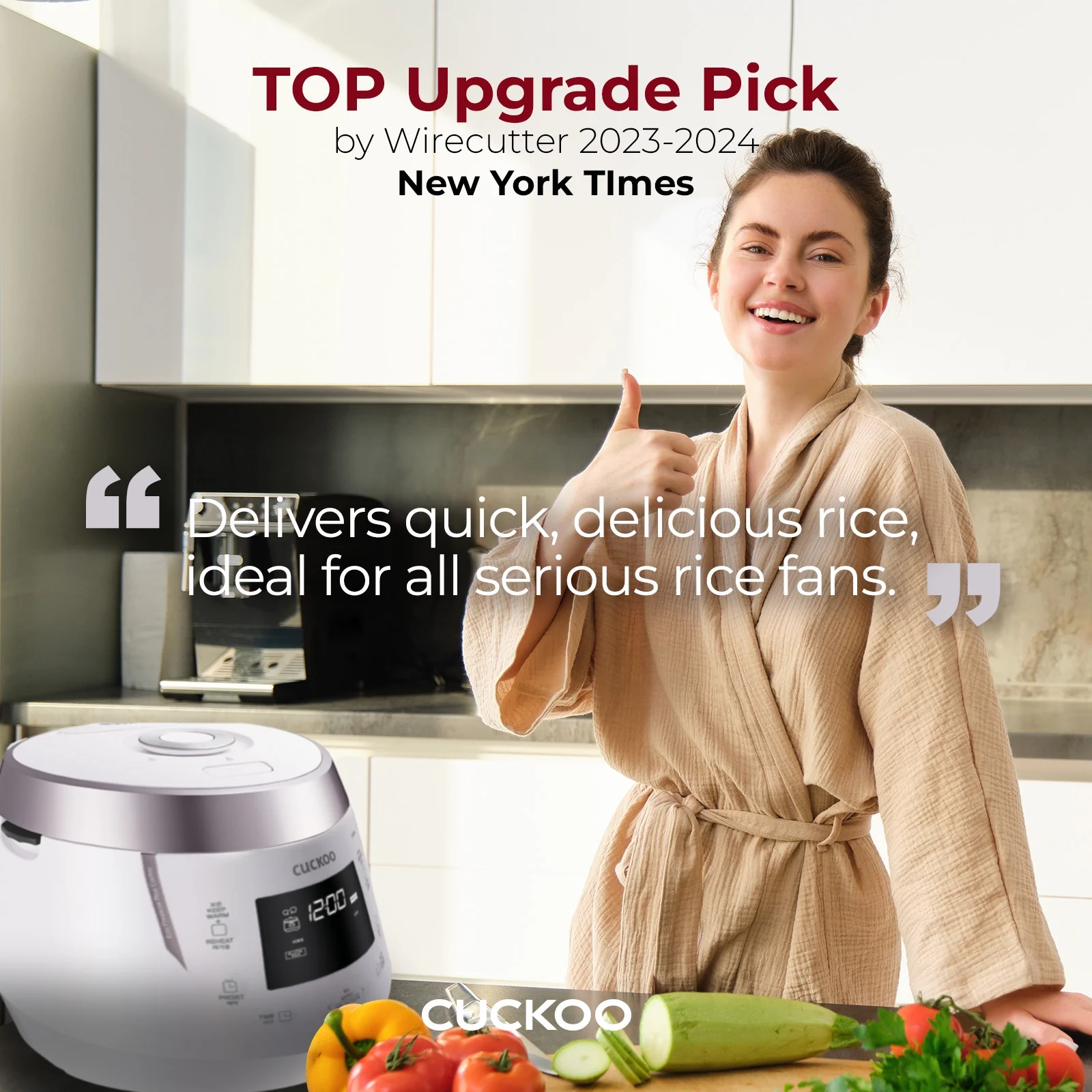 Cuckoo CRP - P1009SW 10 - Cup (Uncooked) Heating Pressure Rice Cooker & Warmer with Nonstick Inner Pot