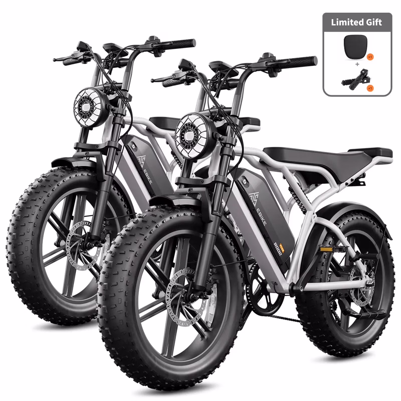 Electric Bike for Adults, 750W Peak 1500W Motor, 20"x4" Fat Tire E Bicycle, Hydraulic Disc Brakes, E Mountain Bike, 48V/15AH UL2849, App Control(R004-Black-15AH(Walmart Exclusive)) - Image 9