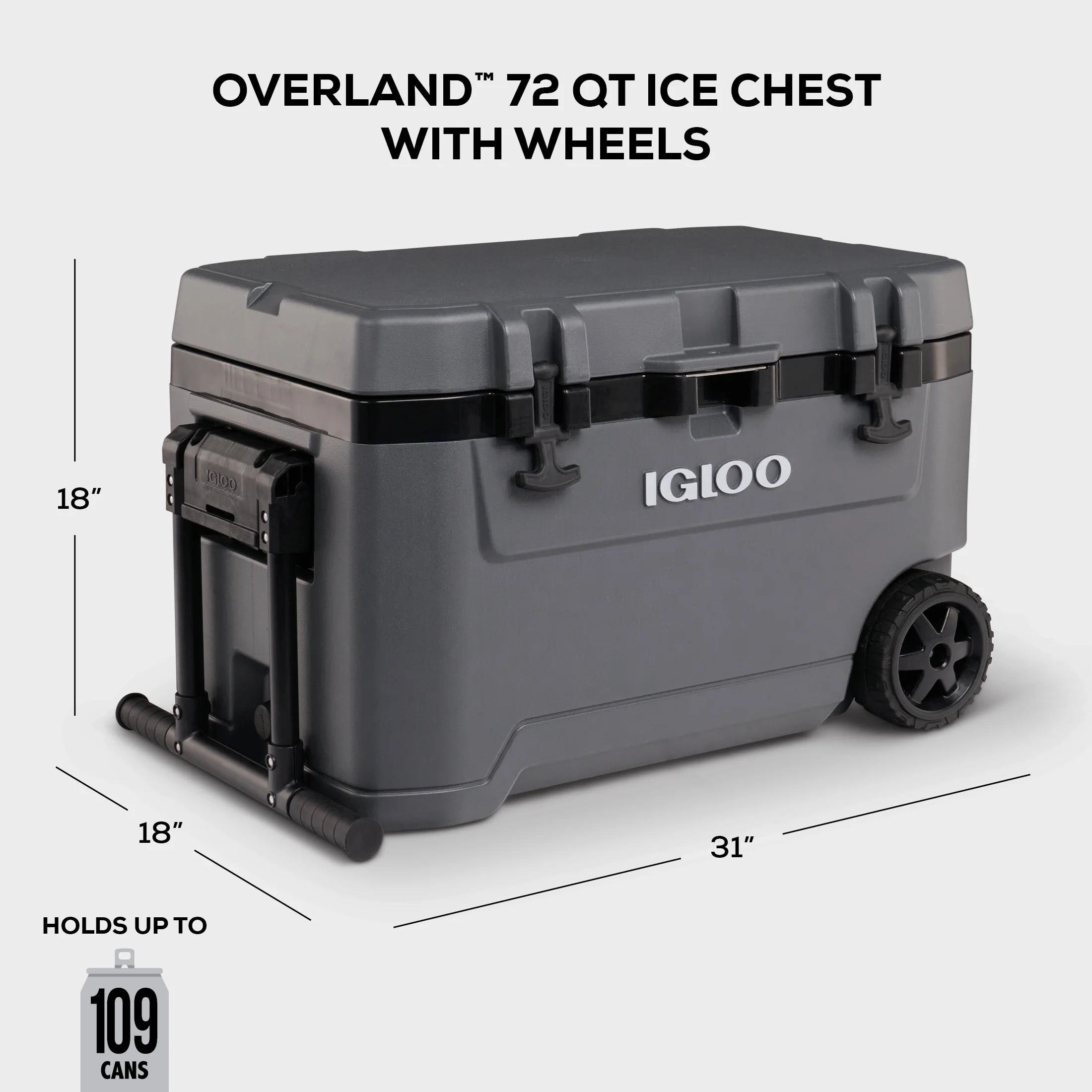 72 QT Overland Ice Chest Cooler with Wheels, White - Image 4