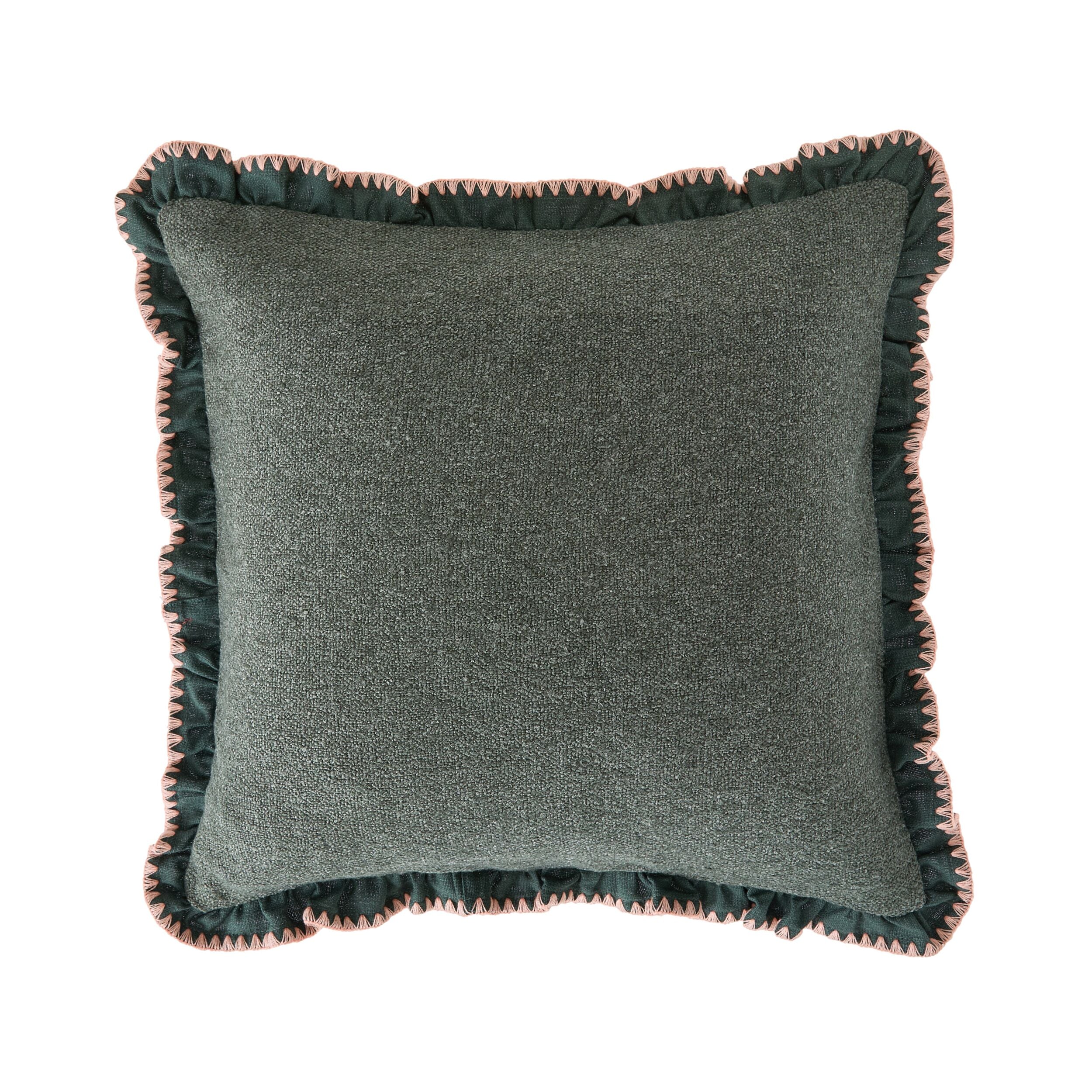 Rosalia Ruffle Cushion Eucalyptus 50x50cm