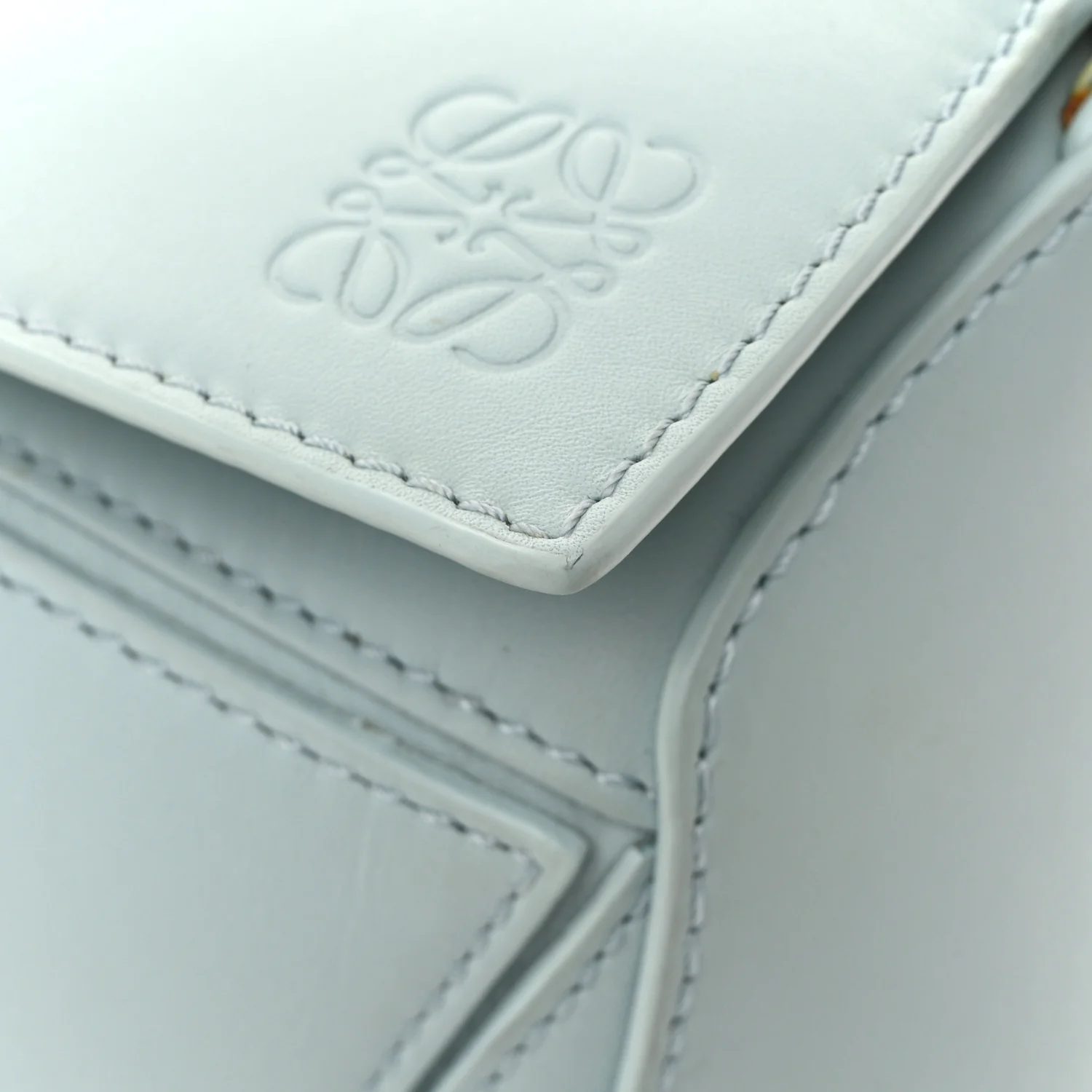 Grained Calfskin Small Puzzle Bag Aquamarine