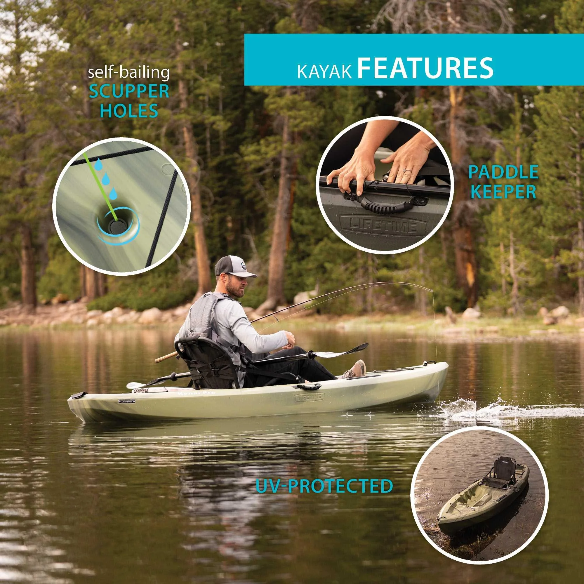 Kenai Pro Angler 100 Kayak Moss Fusion 91149 - Image 5
