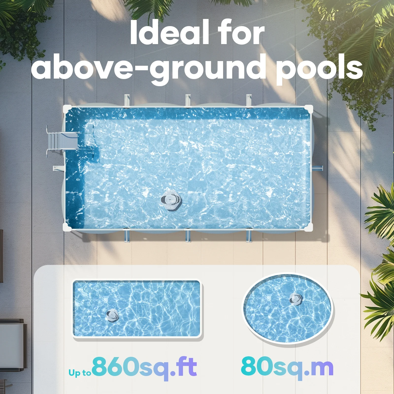 Scuba 800W Cordless Robotic Automatic Pool Cleaner for Above Ground Pools - Image 6