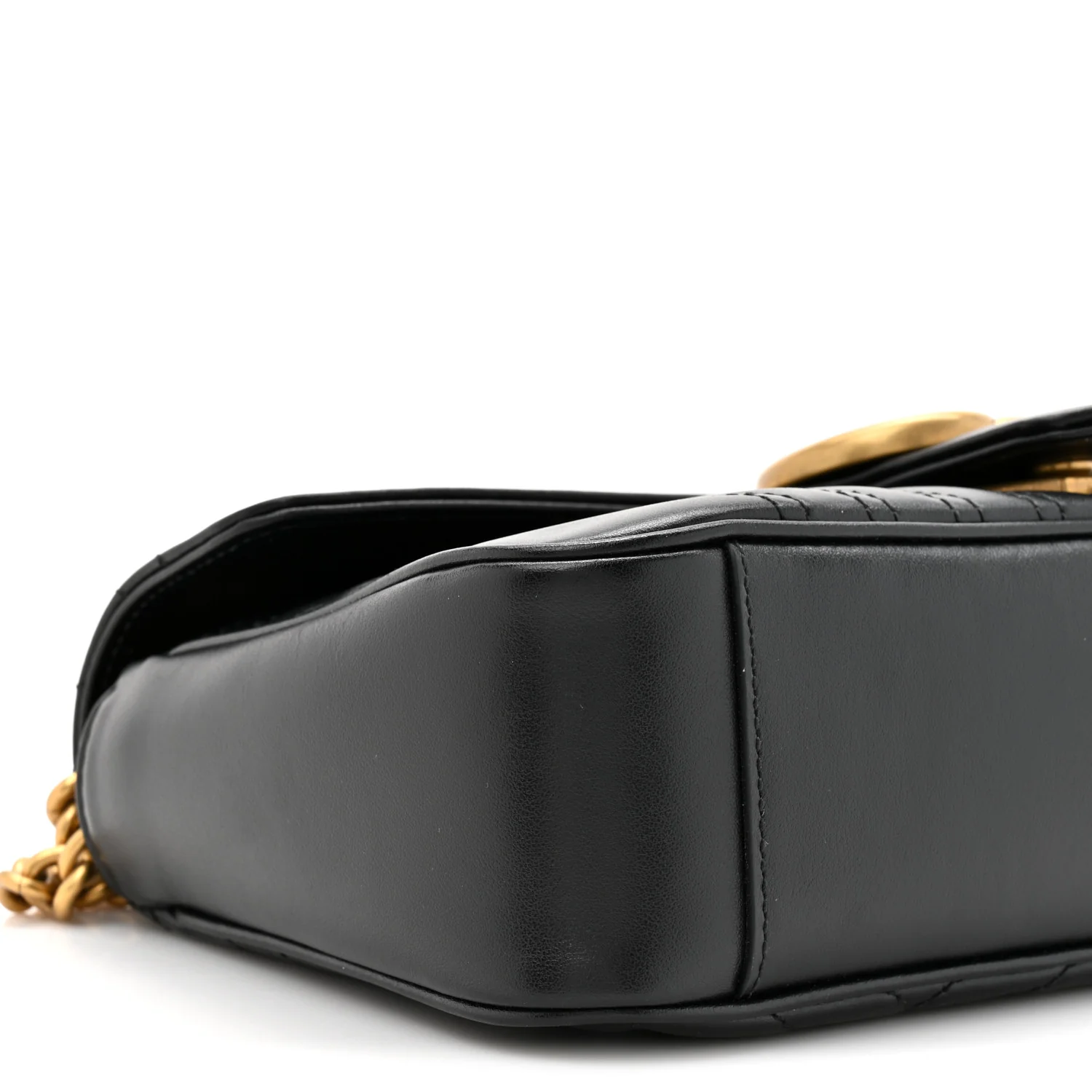 Calfskin Matelasse Small GG Marmont Shoulder Bag Black