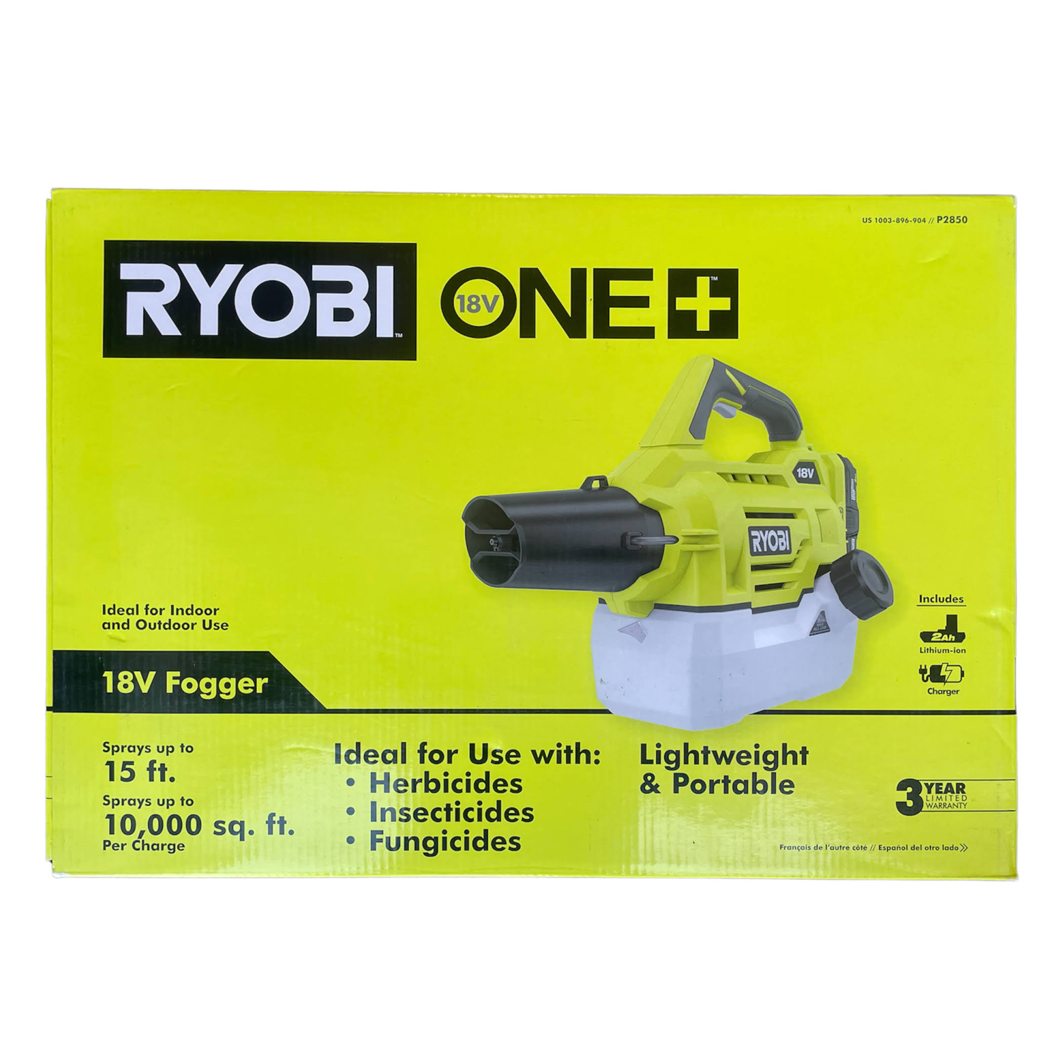 Ryobi One+ 18-Volt Lithium-Ion Cordless Fogger/Mister with 2.0 Ah Battery and Charger Included