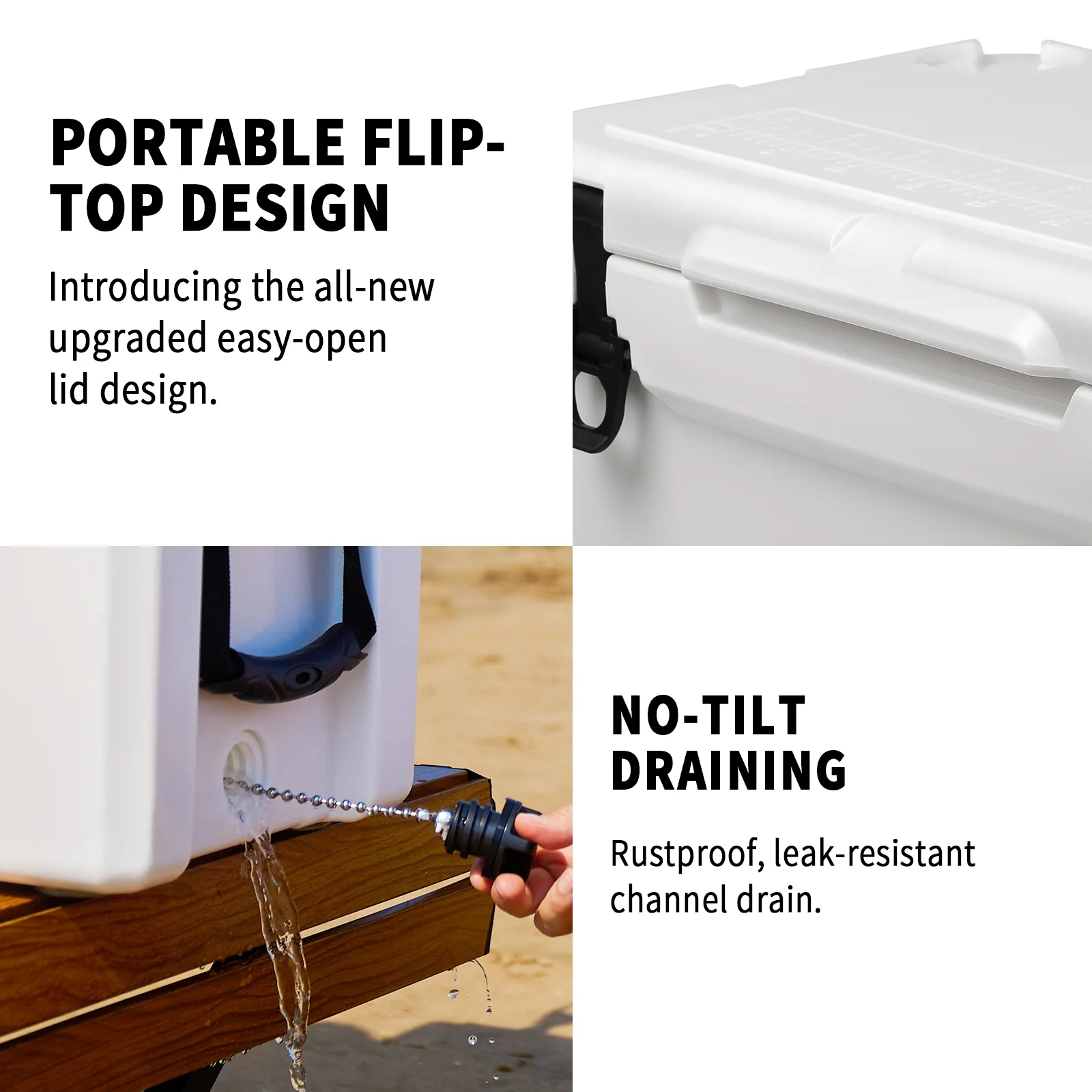 35 qt. Rotomolded Cooler in White - Image 5