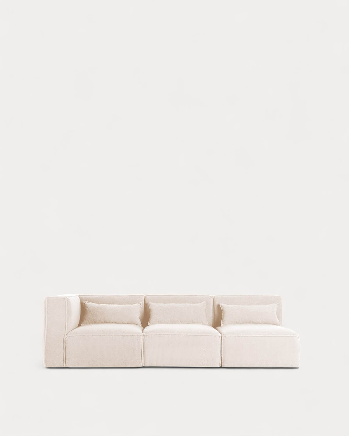 Kilhe Bouclé - Sofá Modular de 3 piezas con 2 Sillones de Tela Bouclé Kilhe