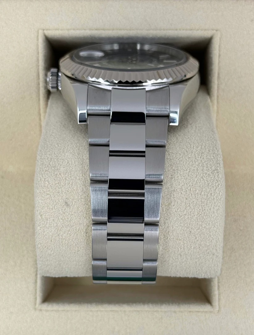 [Super Clone]RLX  Sky-Dweller 42mm Stainless Steel Green Dial Oyster - 336934