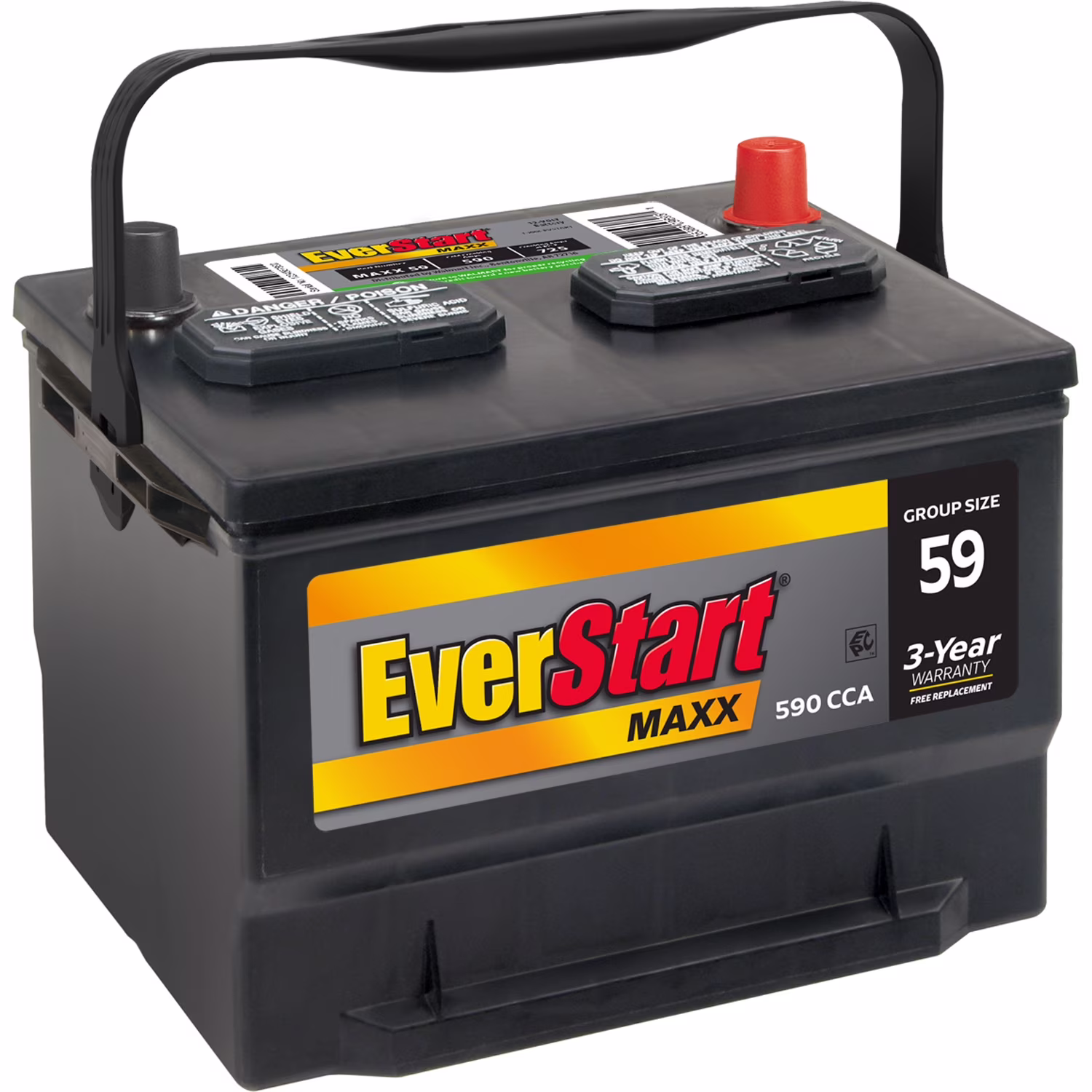 Maxx Lead Acid Automotive Battery, Groups Size 59 12 Volt, 590 CCA