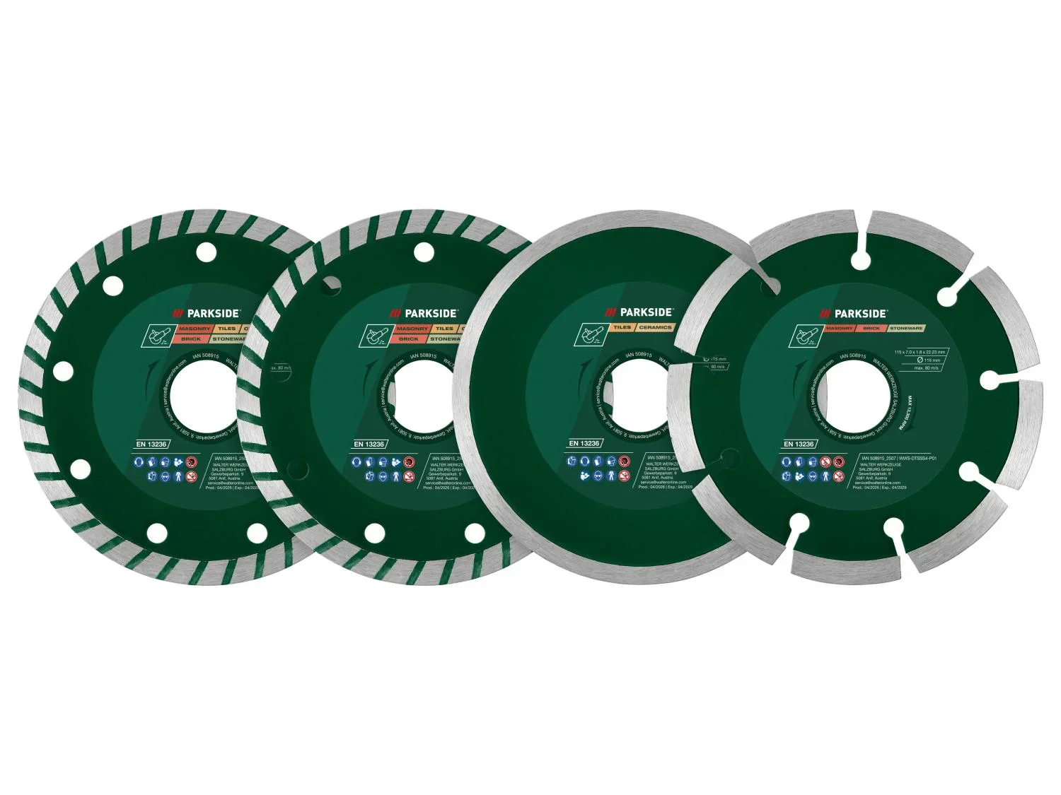 PARKSIDE Set de disques,  115 mm