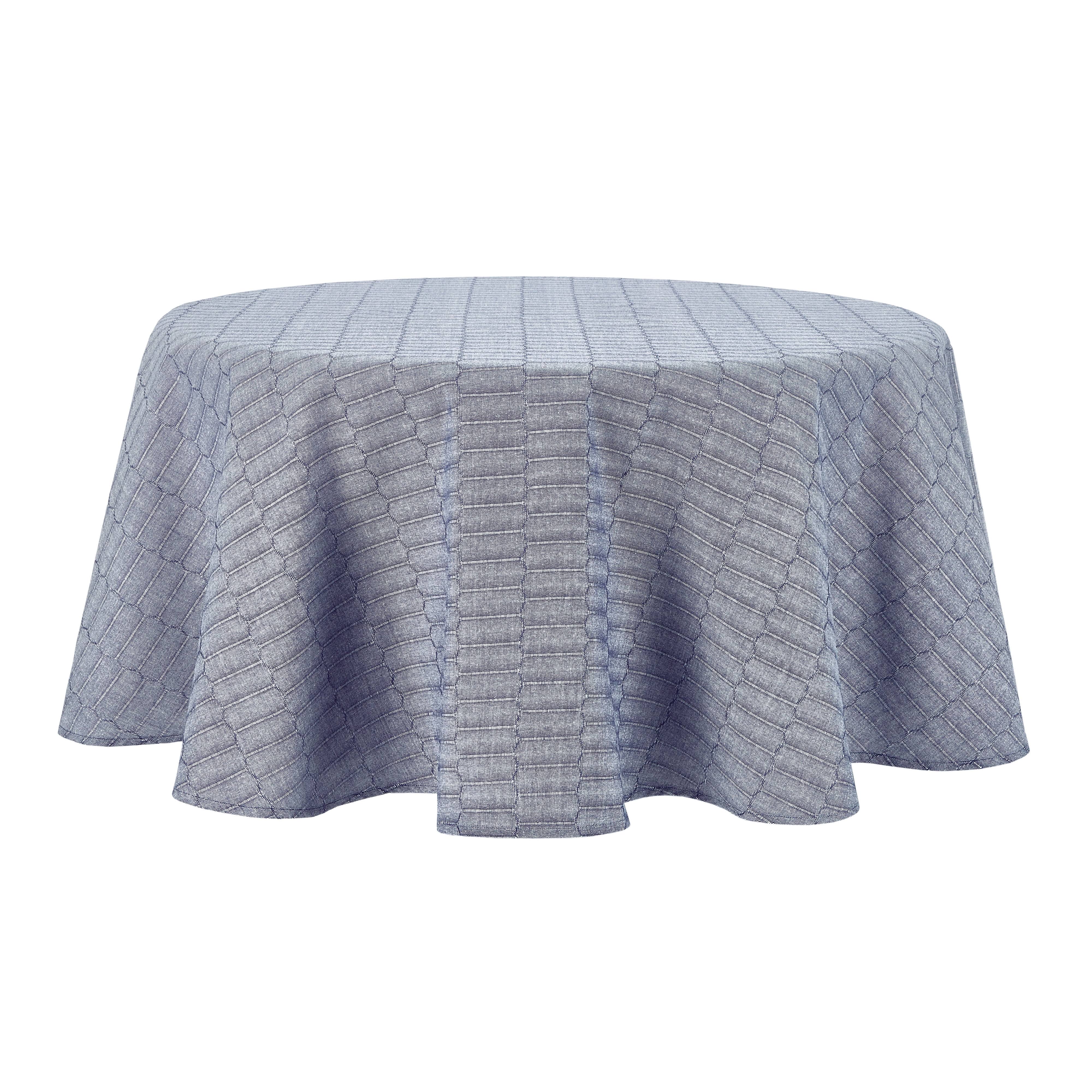 Martha Stewart Honeycomb Modern Farmhouse Tablecloth, Blue, 70
