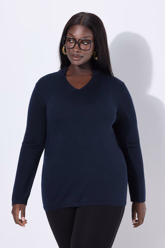 Merino Silk Blend V-Neck Sweater