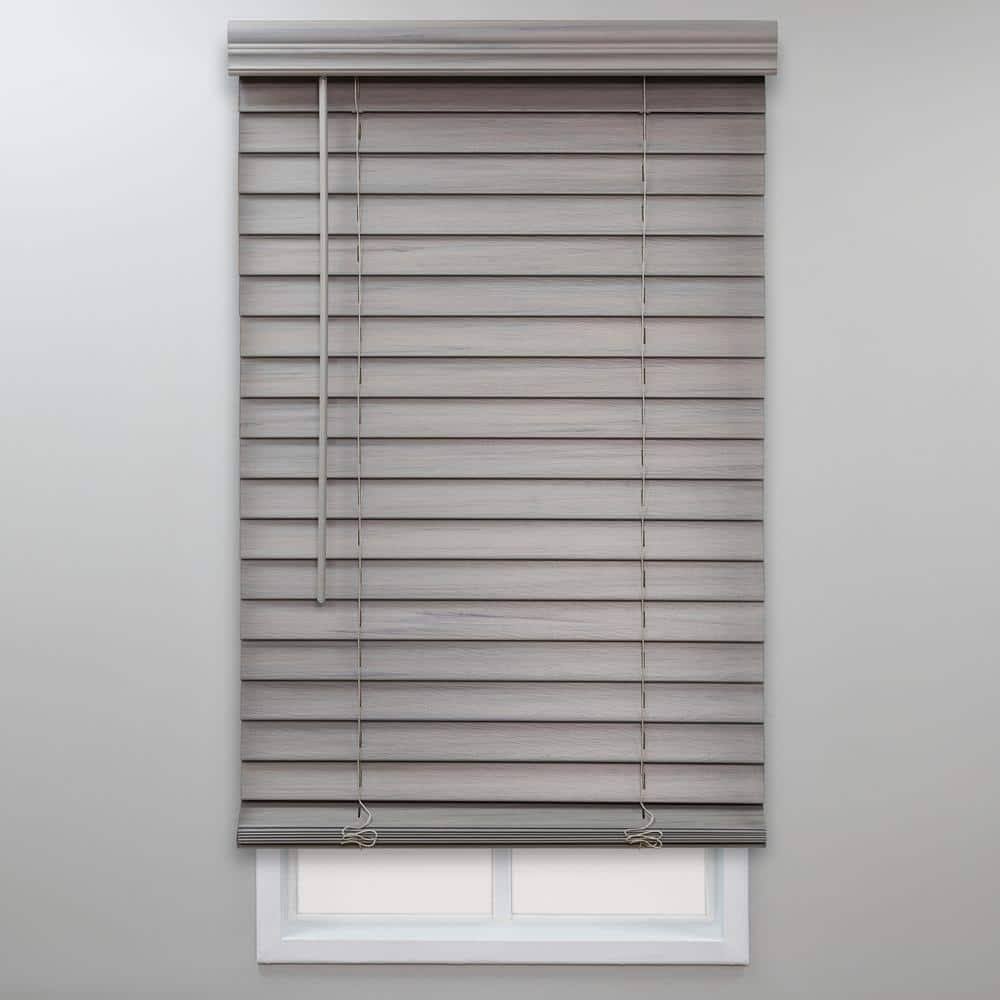 Perfect Lift Window Treatment Driftwood Gray 2 in. Cordless Room Darkening Faux Wood Blind 26 in. W x 48 in. LActual Size: 26 I