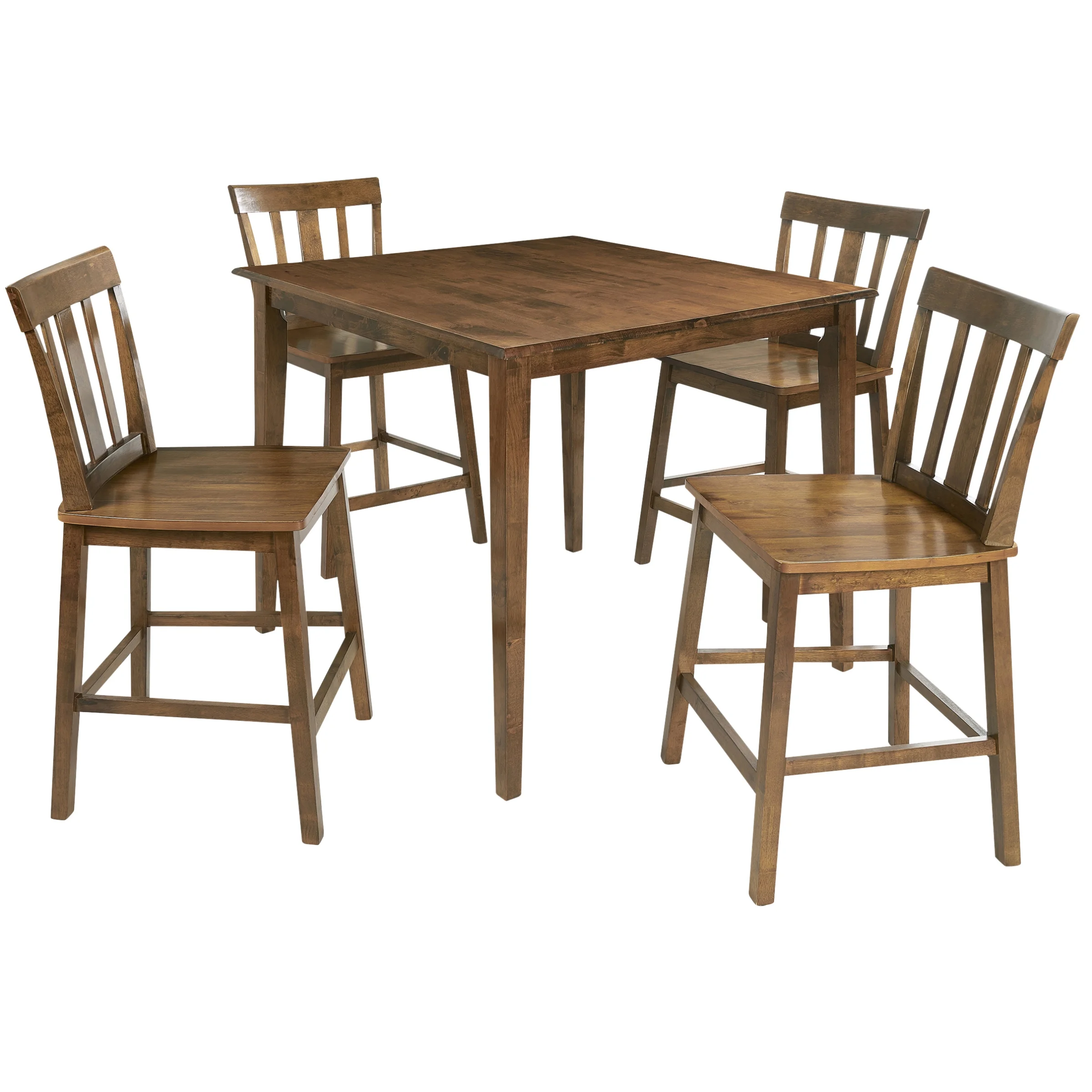 5 Piece Mission Counter Height Dining Set, Solid Wood, Cherry Color for Indoor(Cherry) Image 8