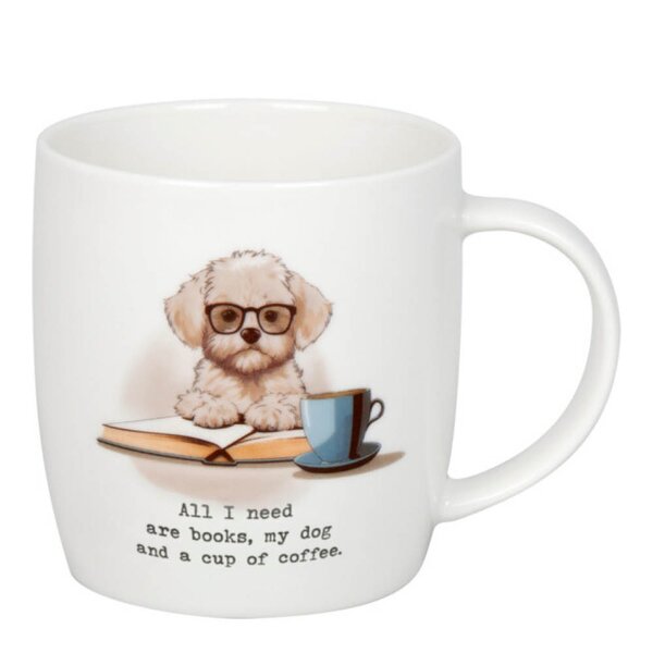 Krus 40 cl All I need is Books, Dog, Coffee